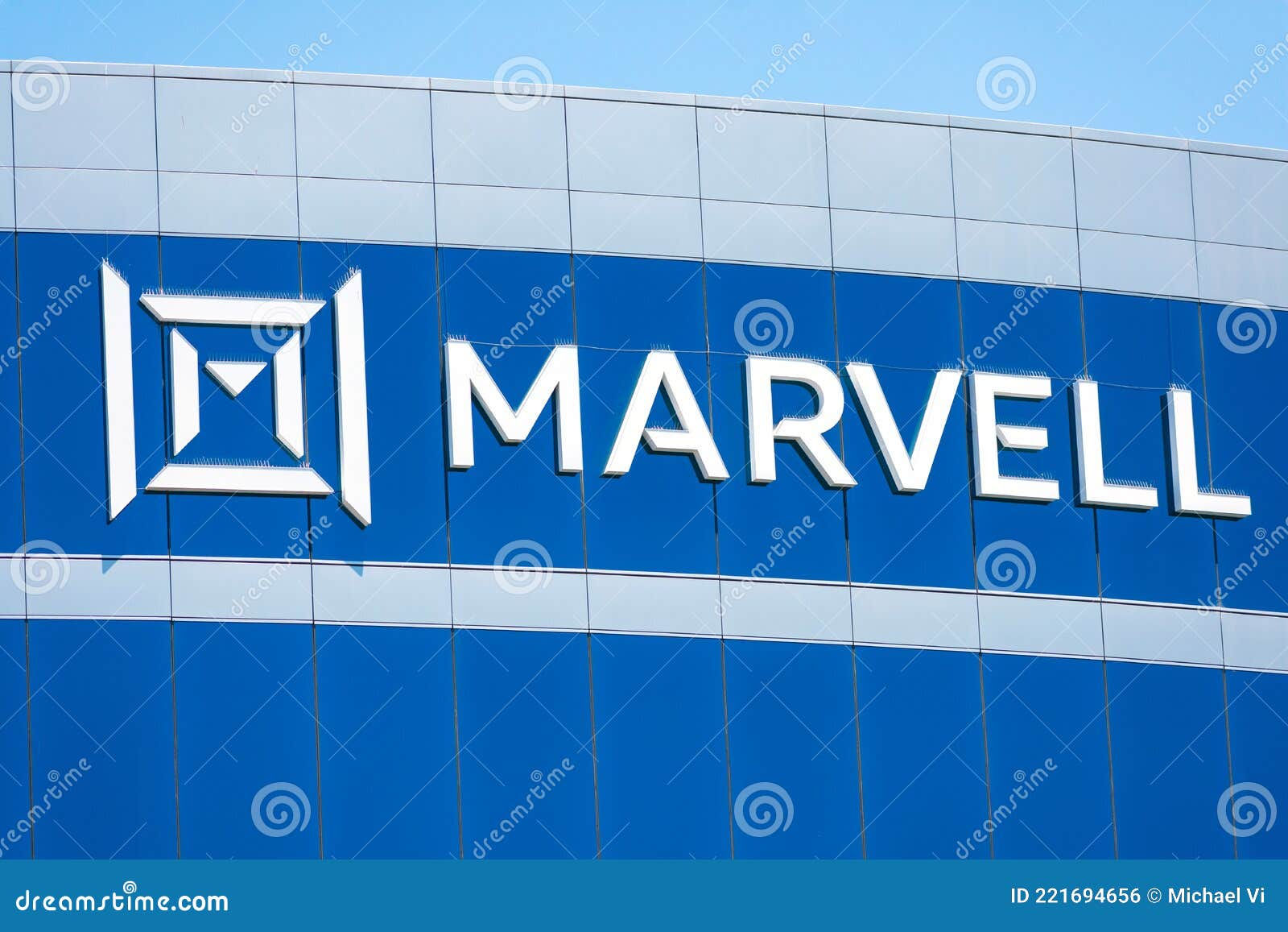 Wallpaper #xzG0NZMB5zzyi_yYrFcC383 Marvell Sign Logo on Facade of Marvell Technology Headquarters in