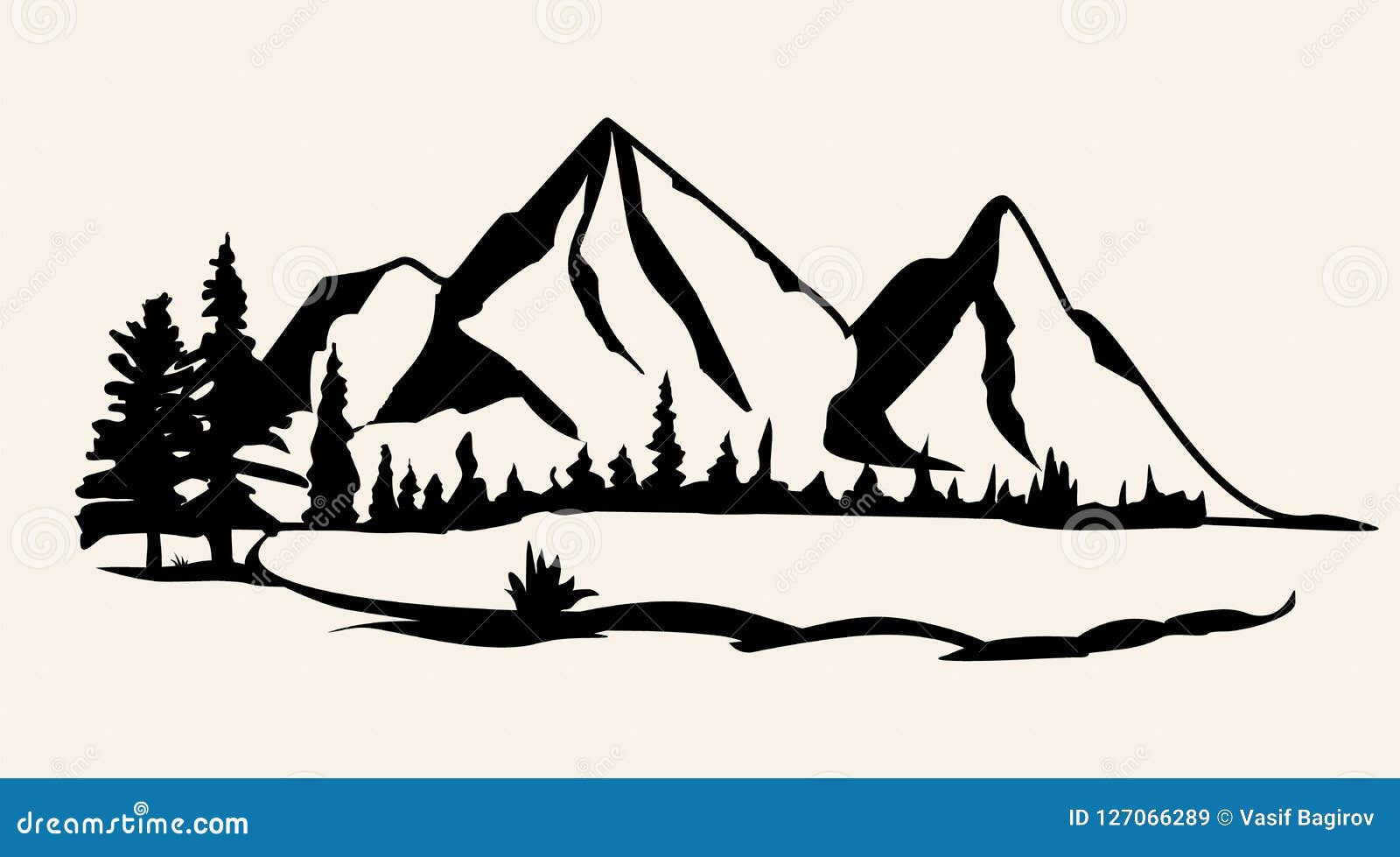 Wallpaper #x--qS5MBMN-XEVvVnztn64 Mountains Vectormountain Range Silhouette Isolated Vector Illustration