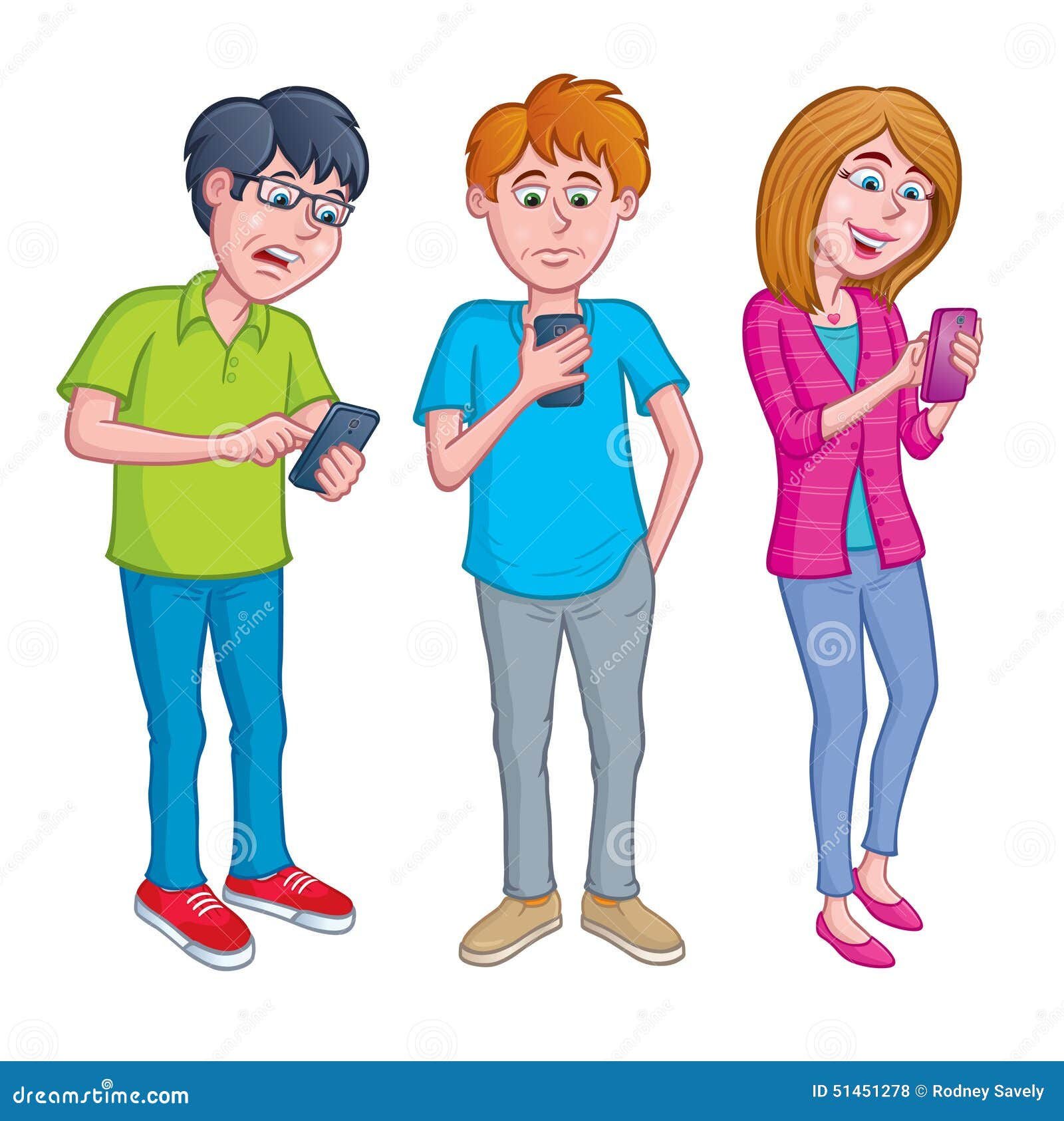 Wallpaper #lGdmCpMBSpphPi3-QdSv156 Teens Texting and Using Cell Phones Stock Illustration Illustration