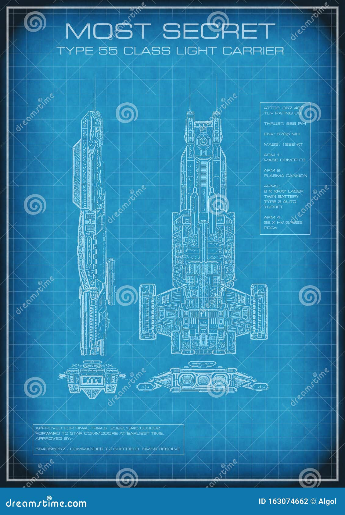 Wallpaper #H2huGZMBSpphPi3-FBdI20 Top Secret Spaceship Carrier Blueprint with Text Stock Illustration