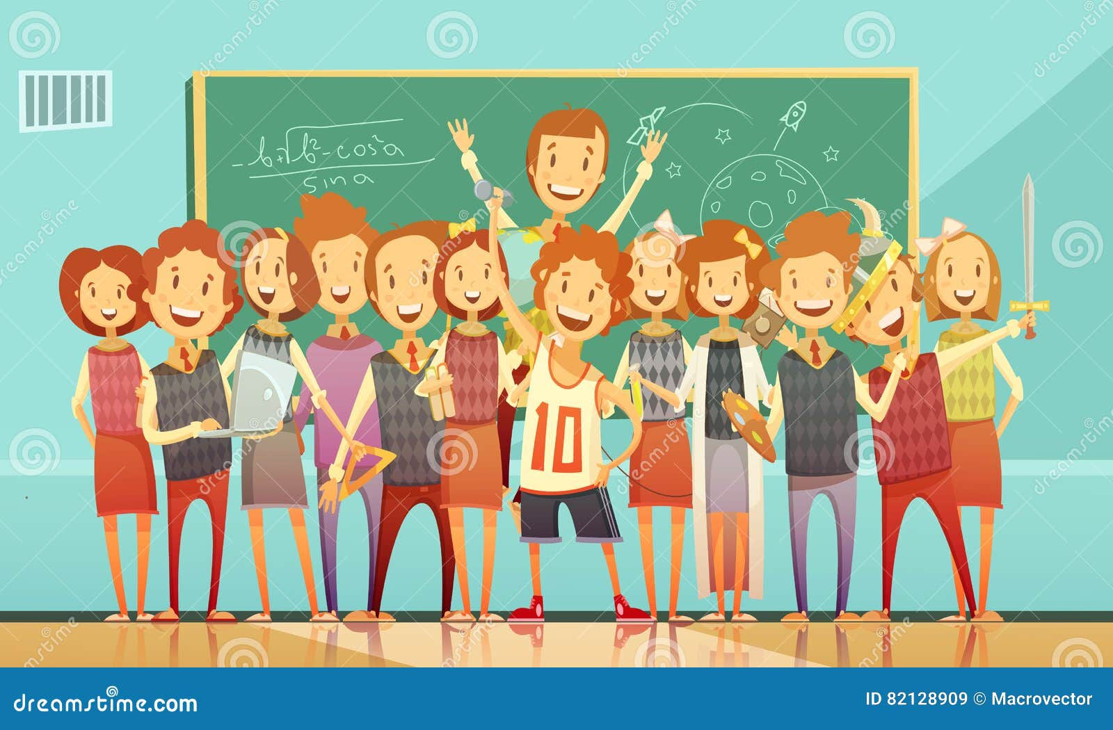 Wallpaper #XZ3oZJcBkAG5jTCHLrHO133 Traditional School Education Retro Cartoon Poster Editorial Stock Image