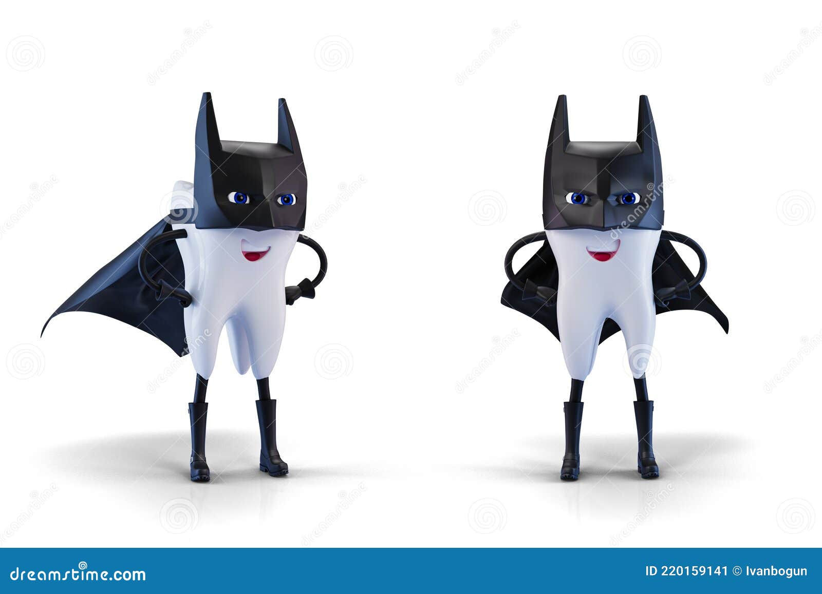 Wallpaper #-xnZHY8BtGB6xQ78Rnd917 Tooth as Super Hero Batman Render 3D Illustration Stock Illustration