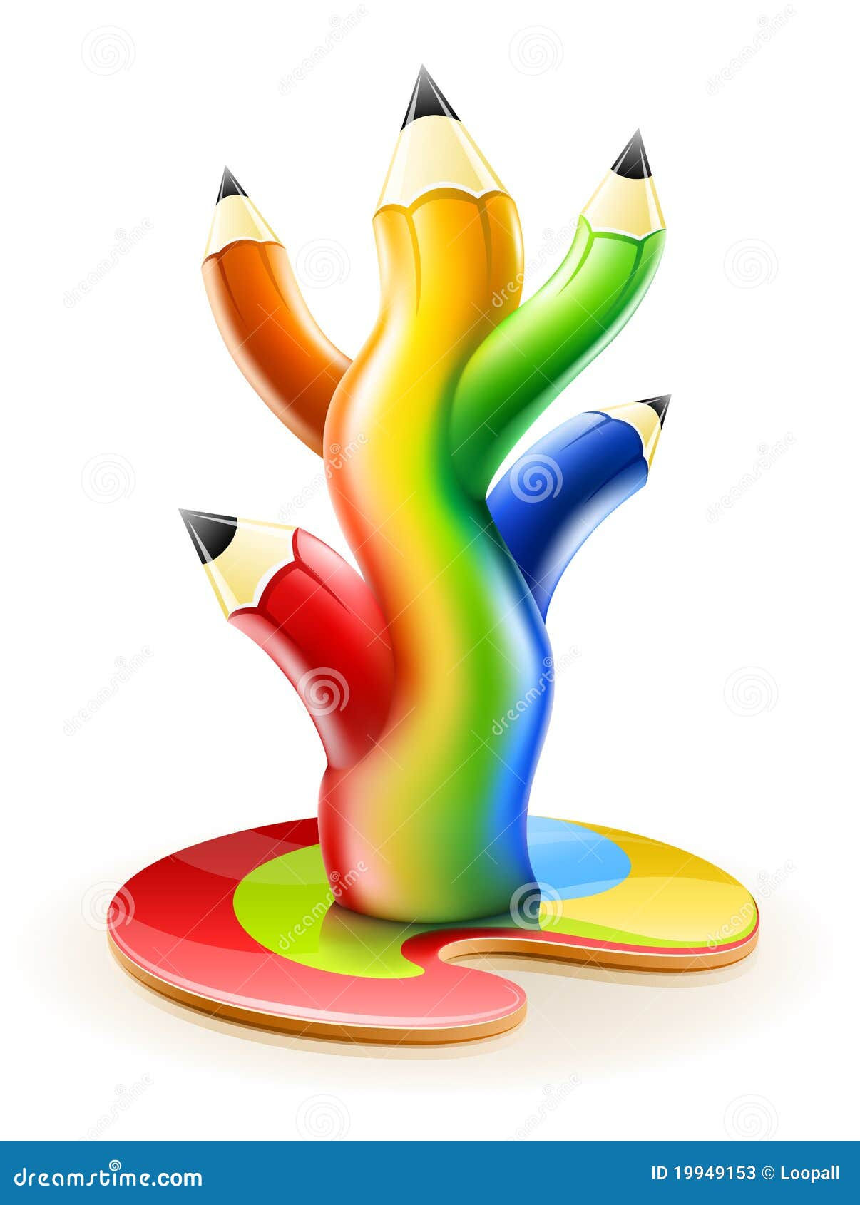 Wallpaper #BWgvFZMBSpphPi3-Zwec242 Tree of Colour Pencils Creative Art Concept Stock Vector Illustration