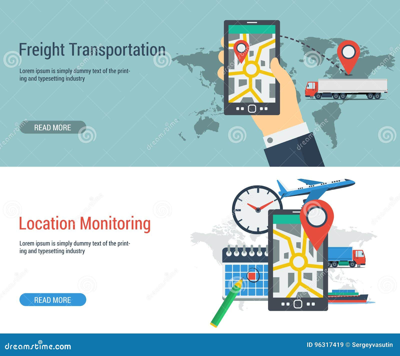 Wallpaper #SGgPIZMBSpphPi3-HS-5387 Two Banners Transportation and Monitoring Stock Vector Illustration