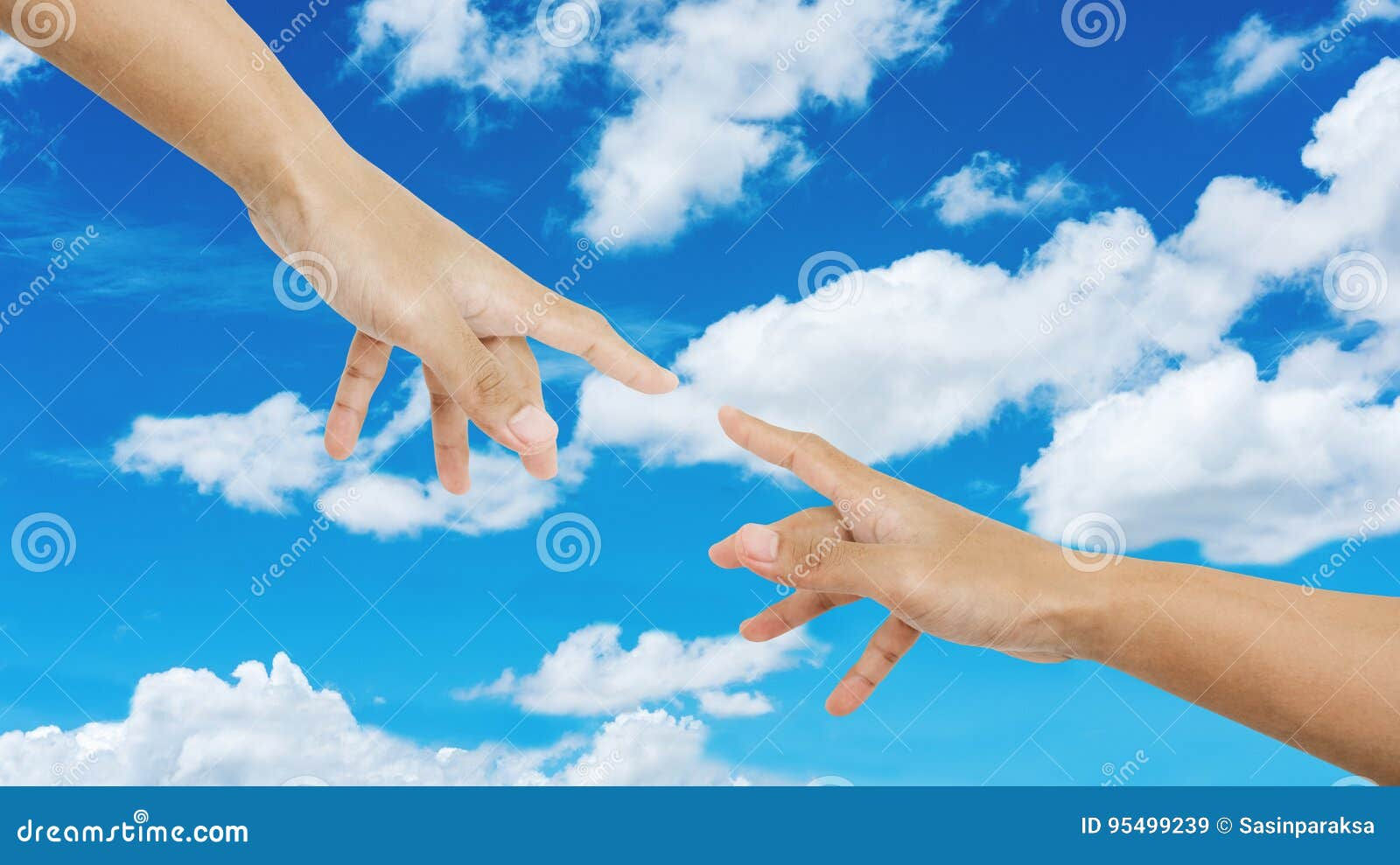 Wallpaper #_GfQEZMBSpphPi3-c_iD5 Hand Pointing Finger Together with on Blue Sky and White Clouds