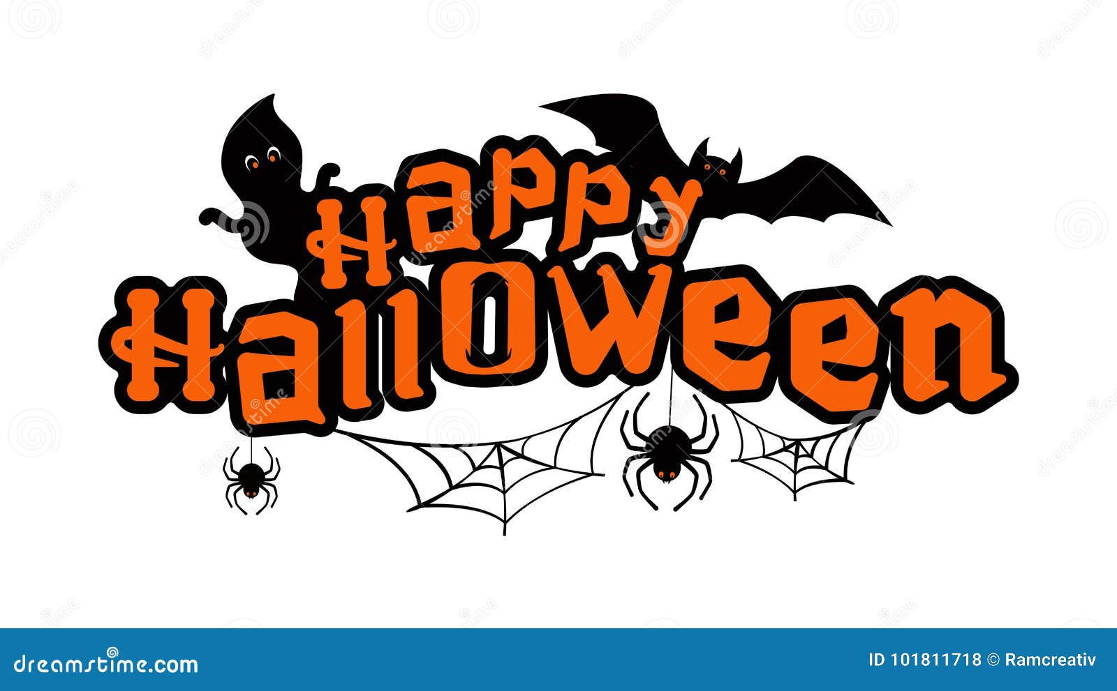 Wallpaper #gfRVOpMBKFX8bn3rWnh339 Happy Halloween Text with Ghosts Bat and Spiders Stock Vector