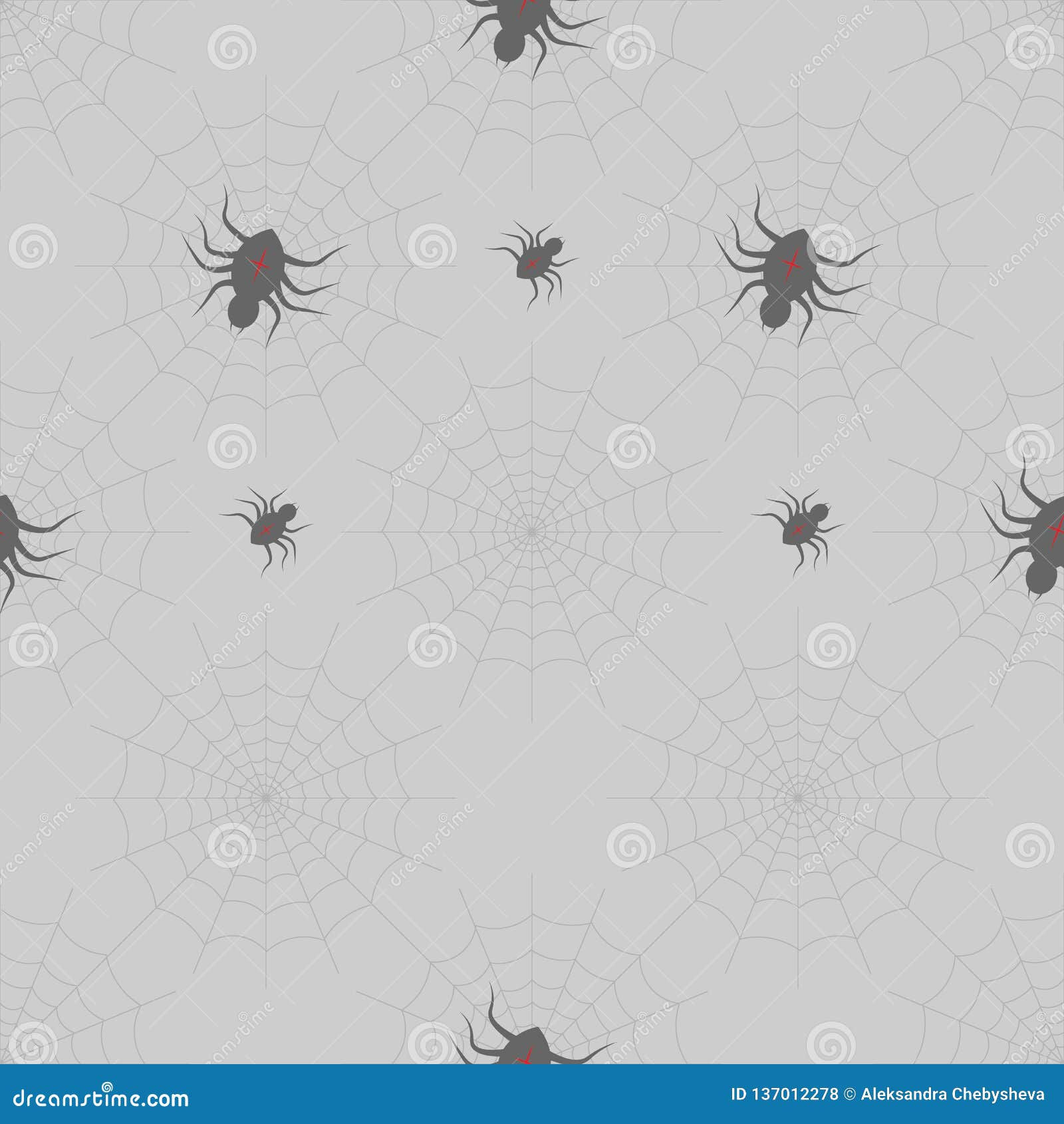 Wallpaper #sQMhZJMBpyOg8YnEWNZf169 Halloween Print Spiders on Webs on Gray Background Stock Illustration