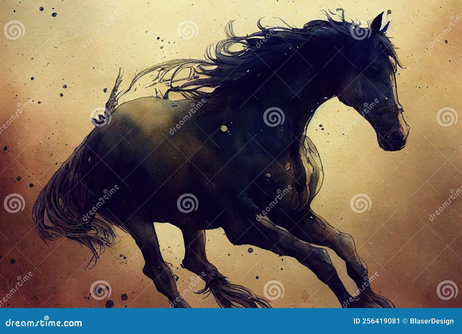Wallpaper #rR2DLJMBlOZrFDOktMrB186 Horse Illustration Watercolor Painting Stock Image Image of Poney