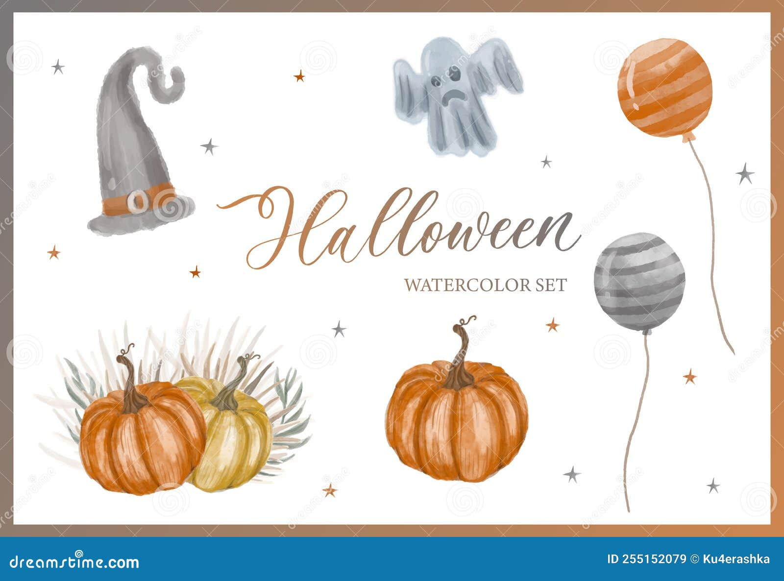 Wallpaper #ITHVNZMB5zzyi_yYzVif274 Halloween Watercolor Set for Party Invitation or Greeting Card with