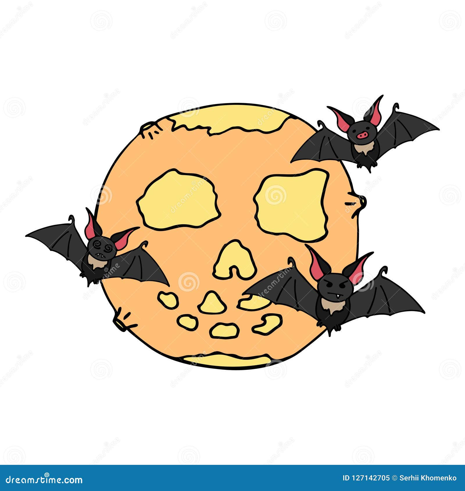 Wallpaper #r3KDMpMBX2lk1u3ogFrF224 Happy Halloween Color Vector Icon with Cute Vampire Bat and Moon Trick