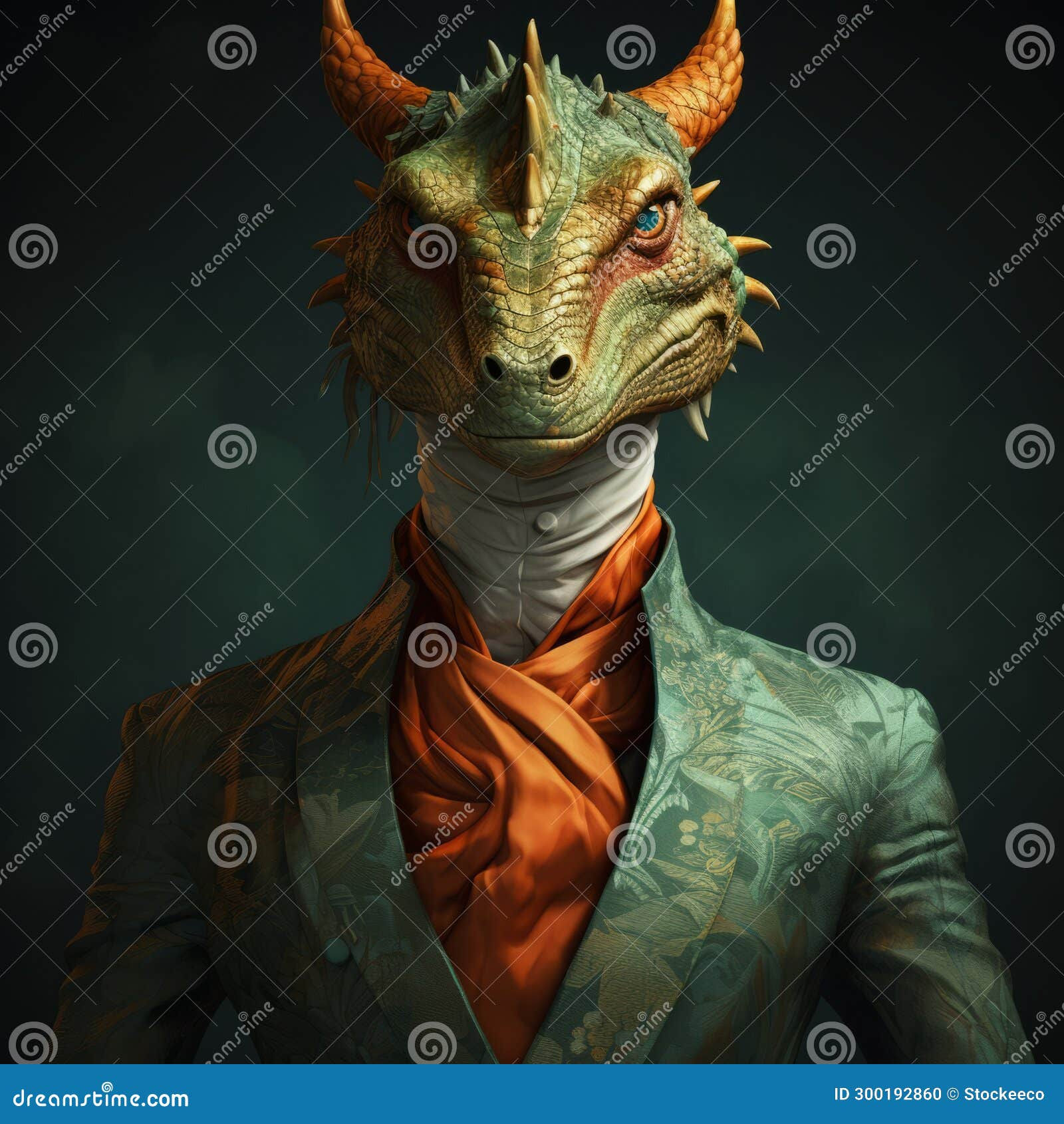 Wallpaper #nSyYSZMB0E1QgA7wi_Pe55 Hyper Detailed Baroque Sci Fi Dragon in a Suit Stock Illustration