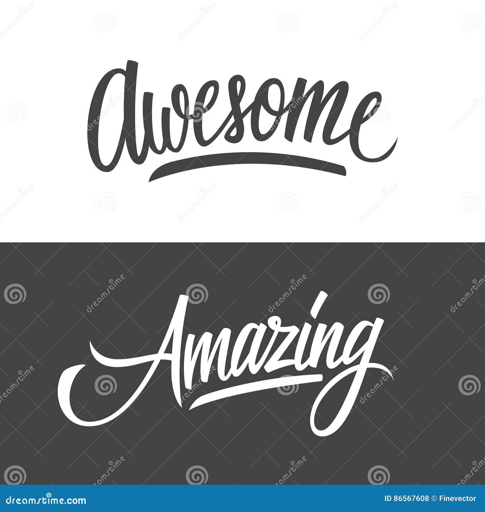 Wallpaper #nWdA85IBSpphPi3-JnTg46 Handwritten Words Amazing and Awesome Hand Drawn Lettering Stock