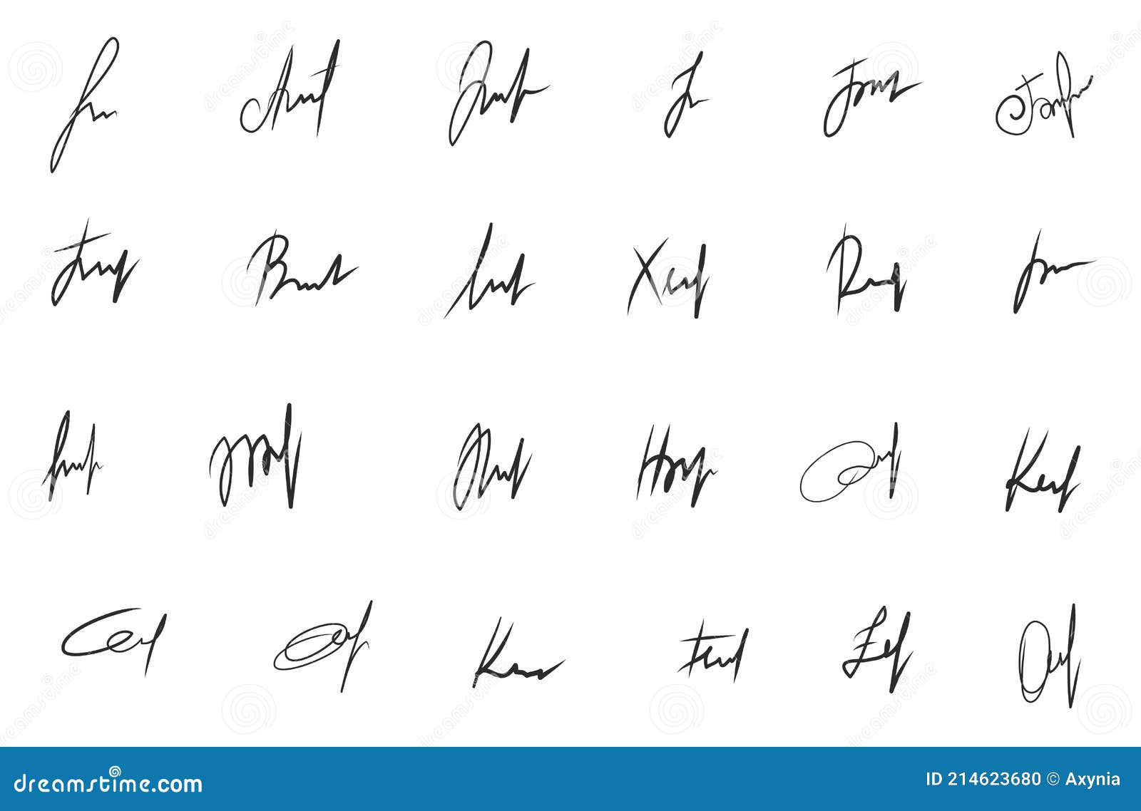 Wallpaper #hGcuDZMBSpphPi3-SeOZ41 Handwritten Signatures Set Fictitious Signatures for Business Contract