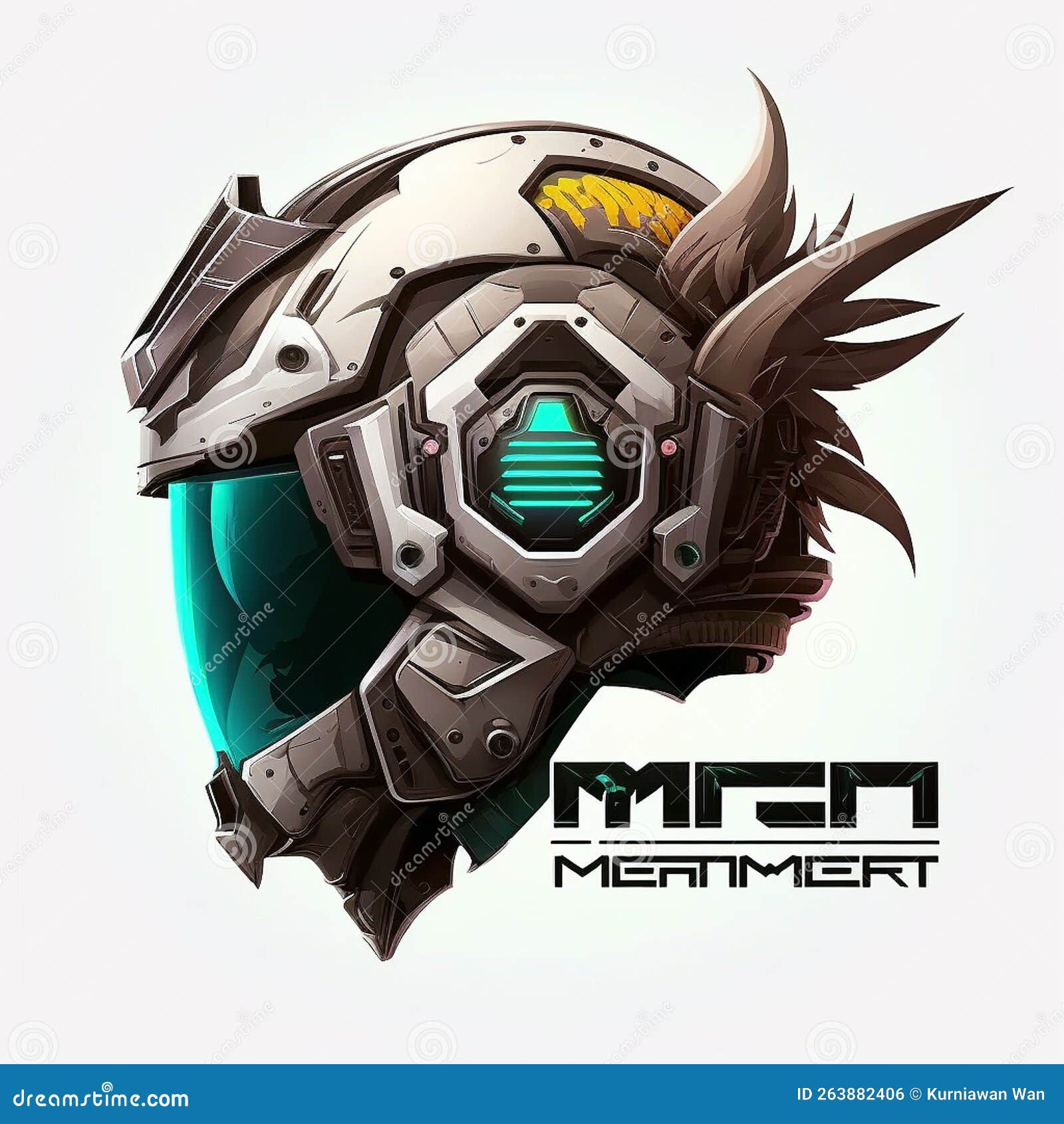 Wallpaper #S2eKBJMBSpphPi3-_LiM94 Helm Monster Cyberpunk Style Design Logo Esport Stock Illustration