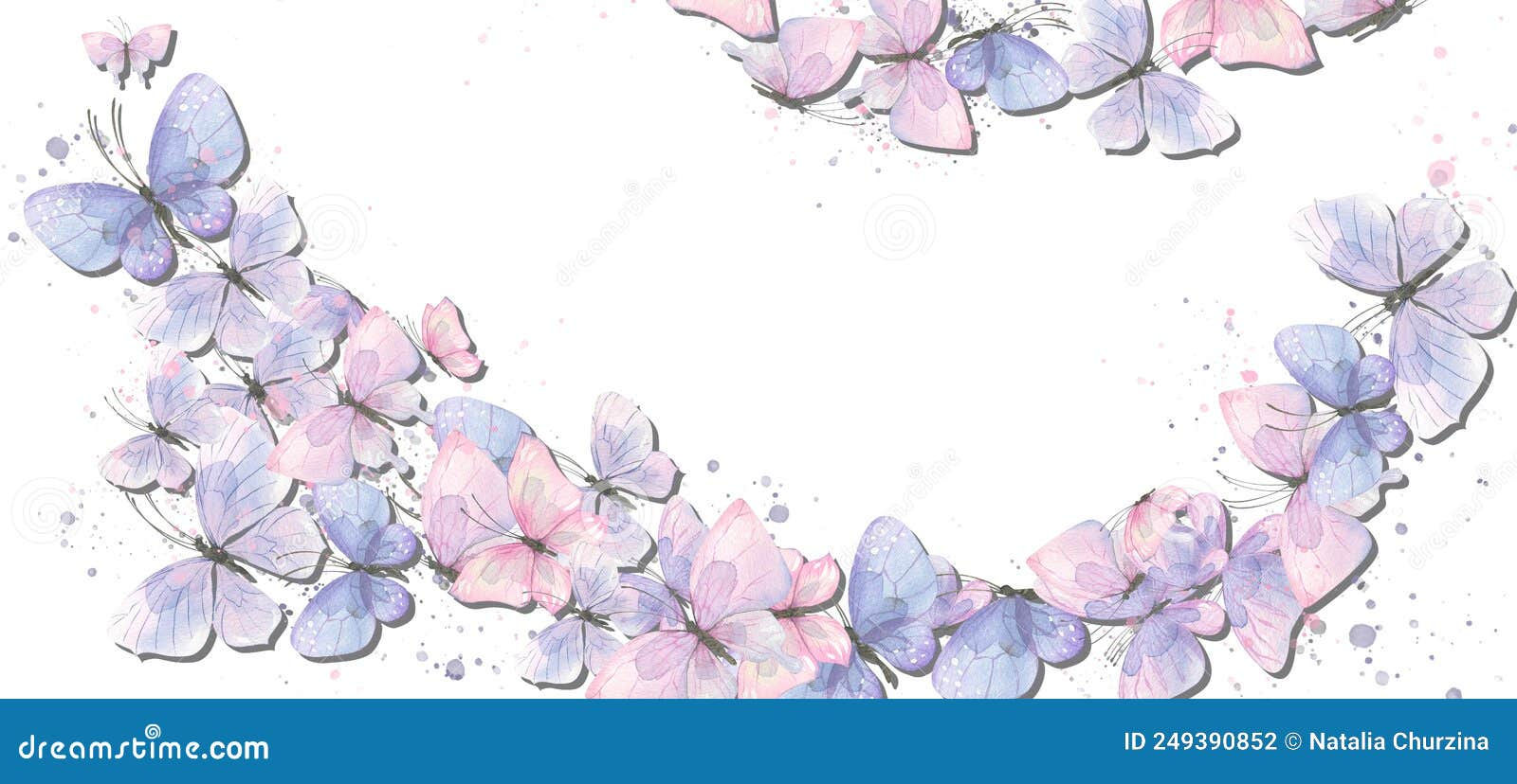 Wallpaper #lmce9pIBSpphPi3-WILG85 Horizontal Frame of Flying Butterflies Pink Blue Purple with
