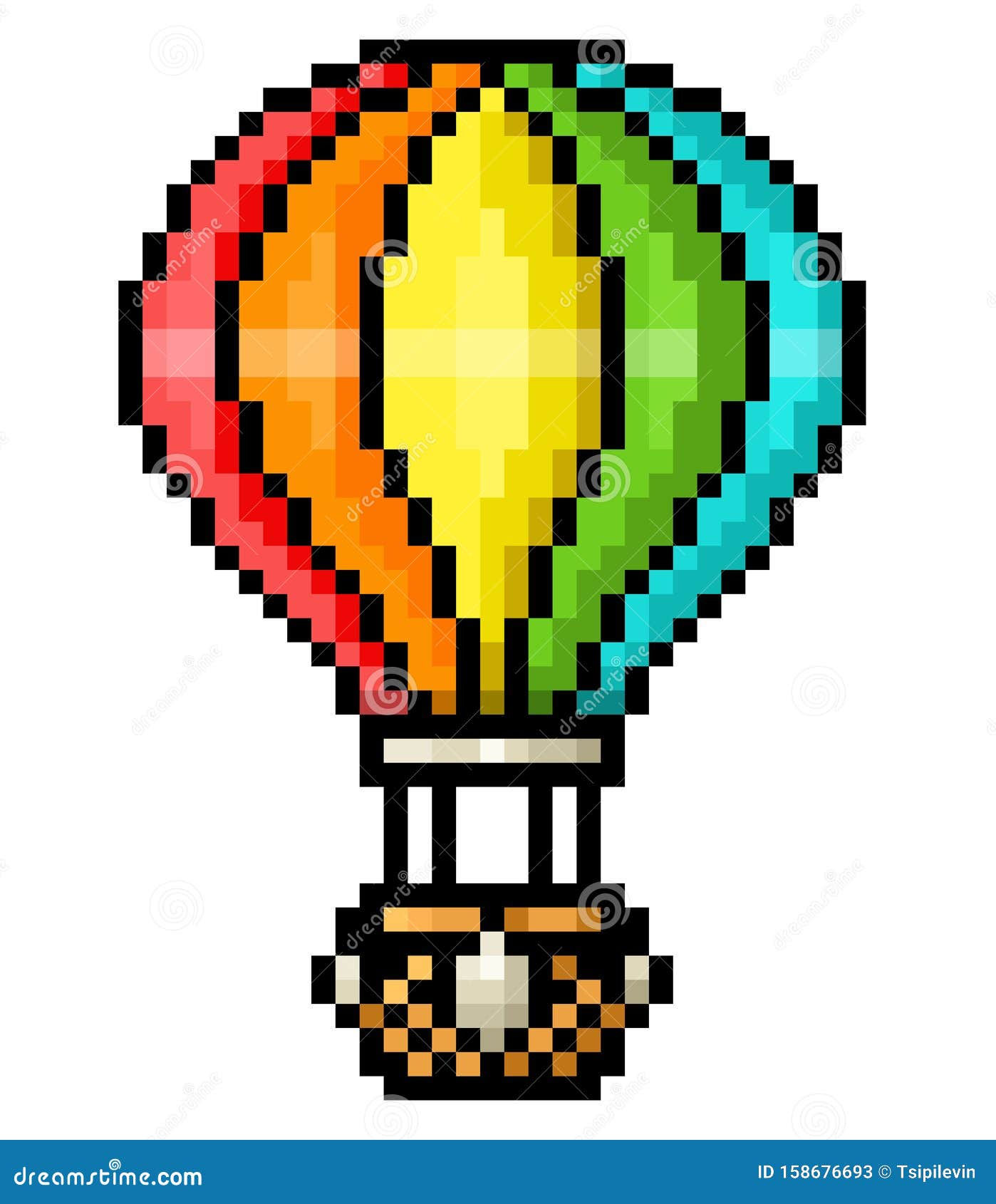Wallpaper #a0D6MJMBJhL2WPbaiMSr16 Hot Air Balloon Pixel Art Stock Illustration Illustration of Rainbow
