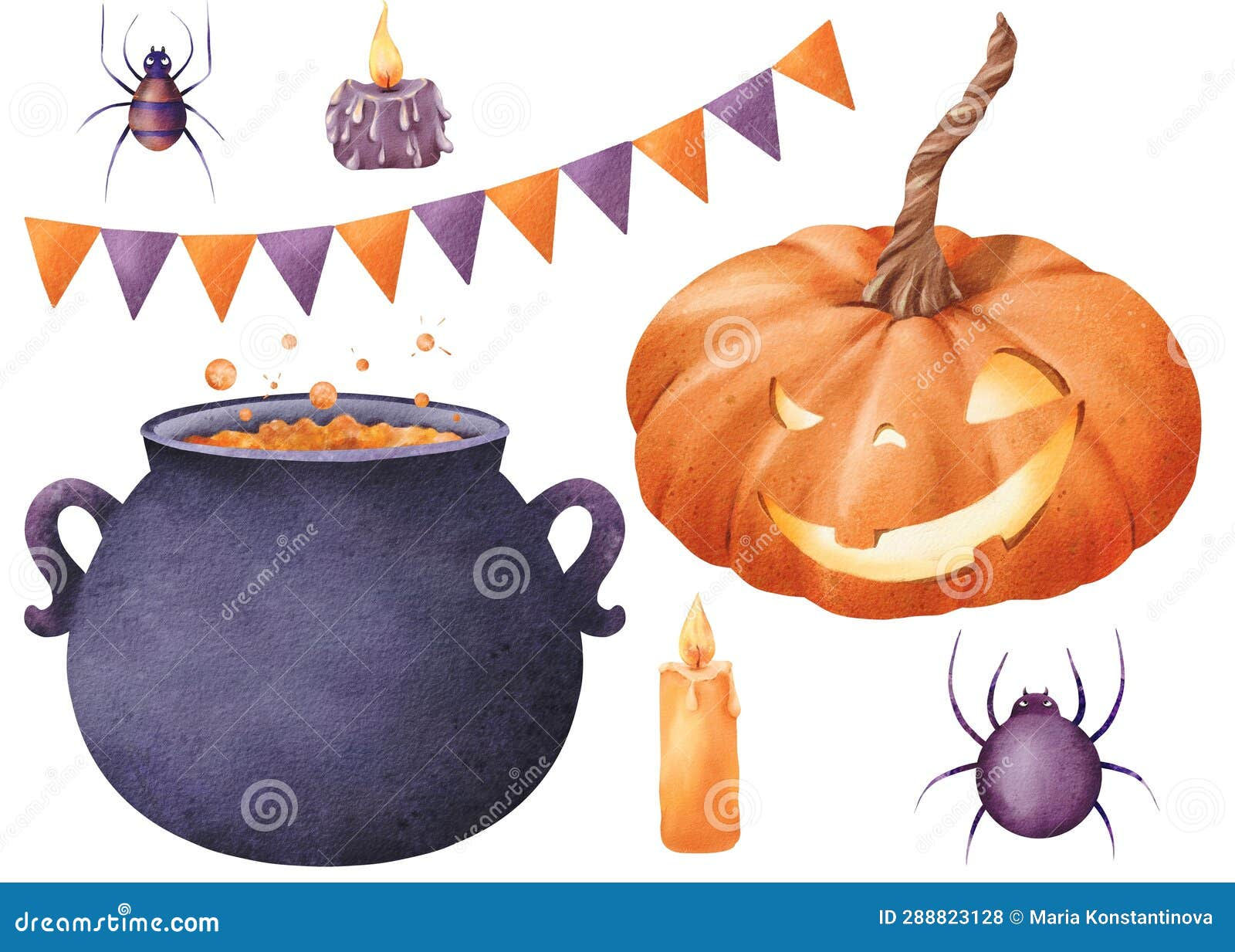 Wallpaper #SWfJC5MBSpphPi3-s9u9274 Halloween Set of Spiders Candle Flame Pumpkin with Funny Lightface