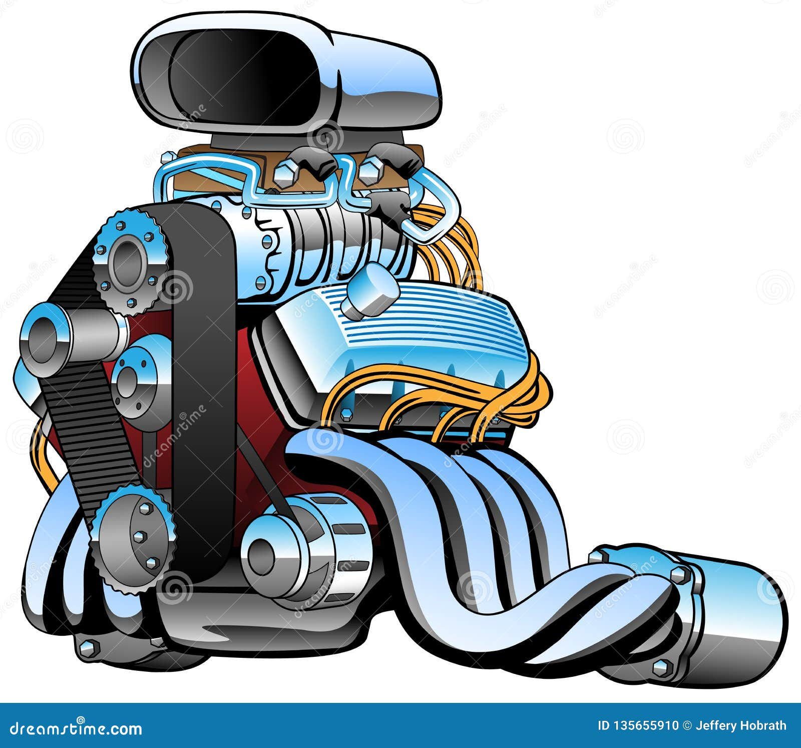 Wallpaper #KWhmFJMBSpphPi3-4wQV132 Hot Rod Race Car Engine Cartoon Lots of Chrome Huge Intake Fat