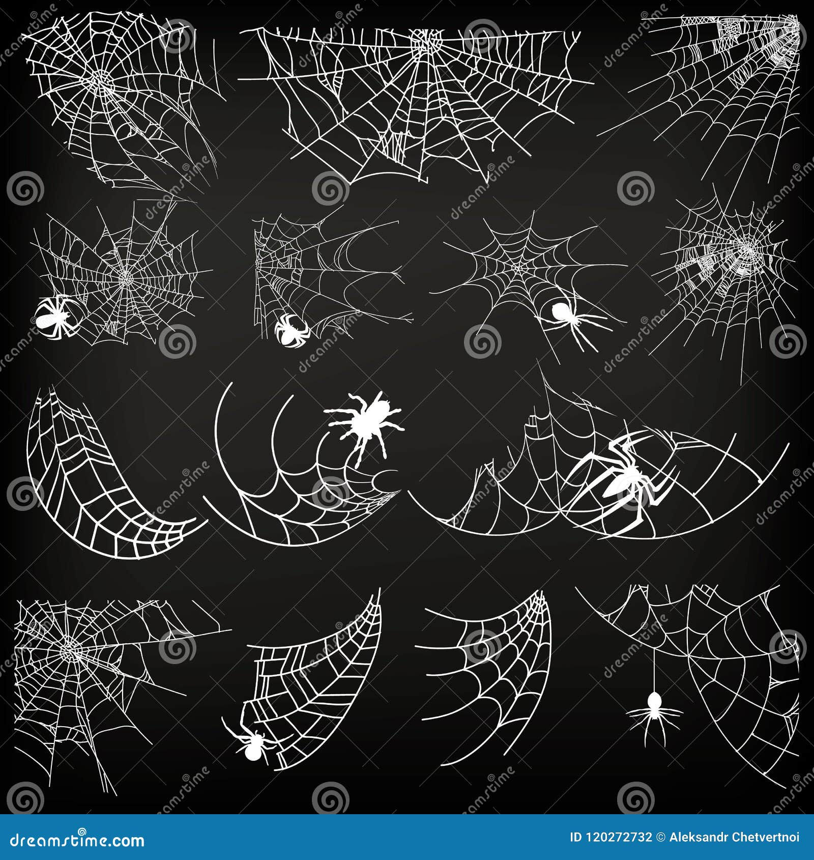 Wallpaper #82dGAZMBSpphPi3-KqlJ7 Halloween Monochrome Spider Web and Spiders Isolated on Black