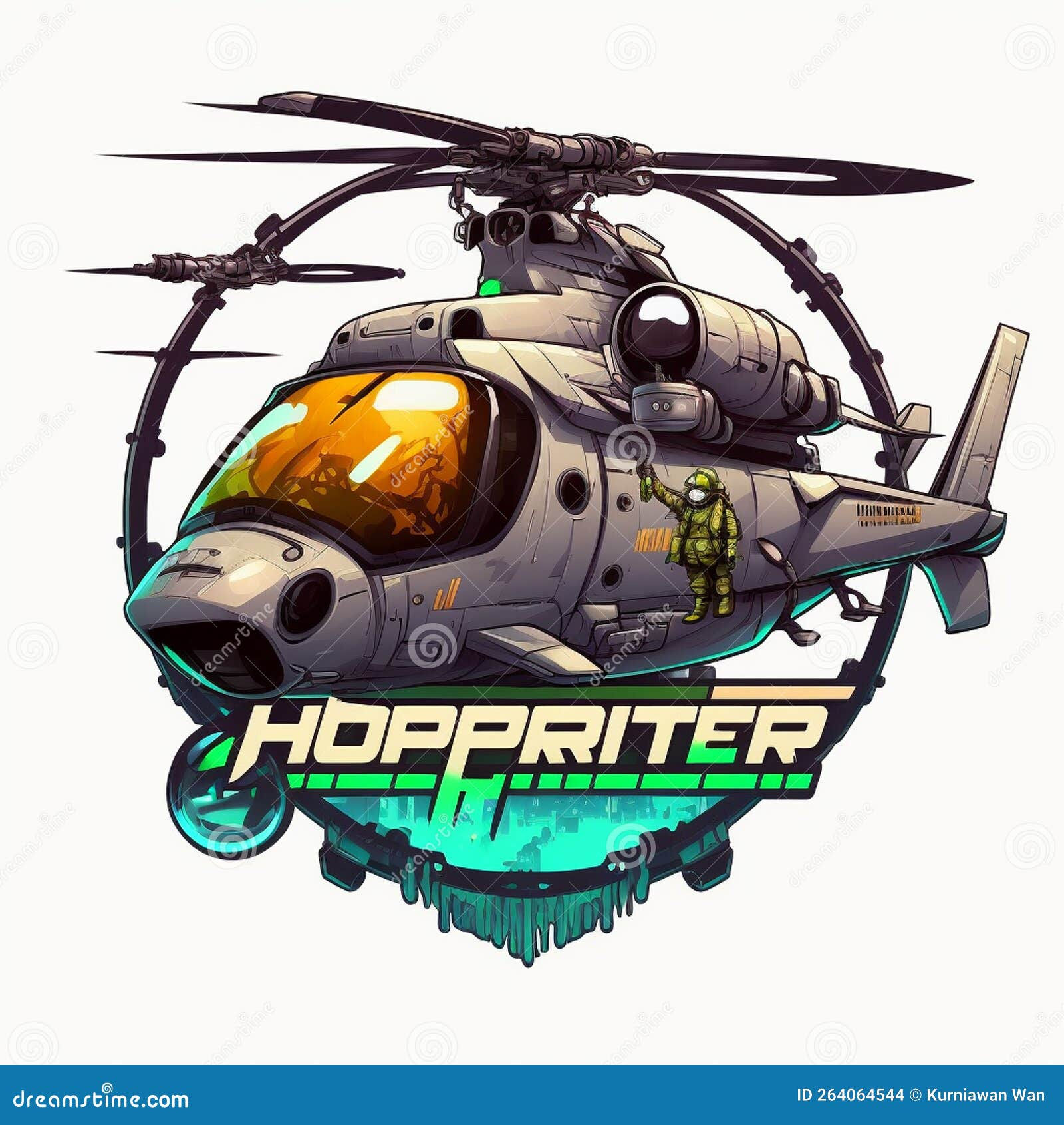 Wallpaper #S2eKBJMBSpphPi3-_LiM77 Helicopter Monster Cyberpunk Logo Esport Design Stock Illustration