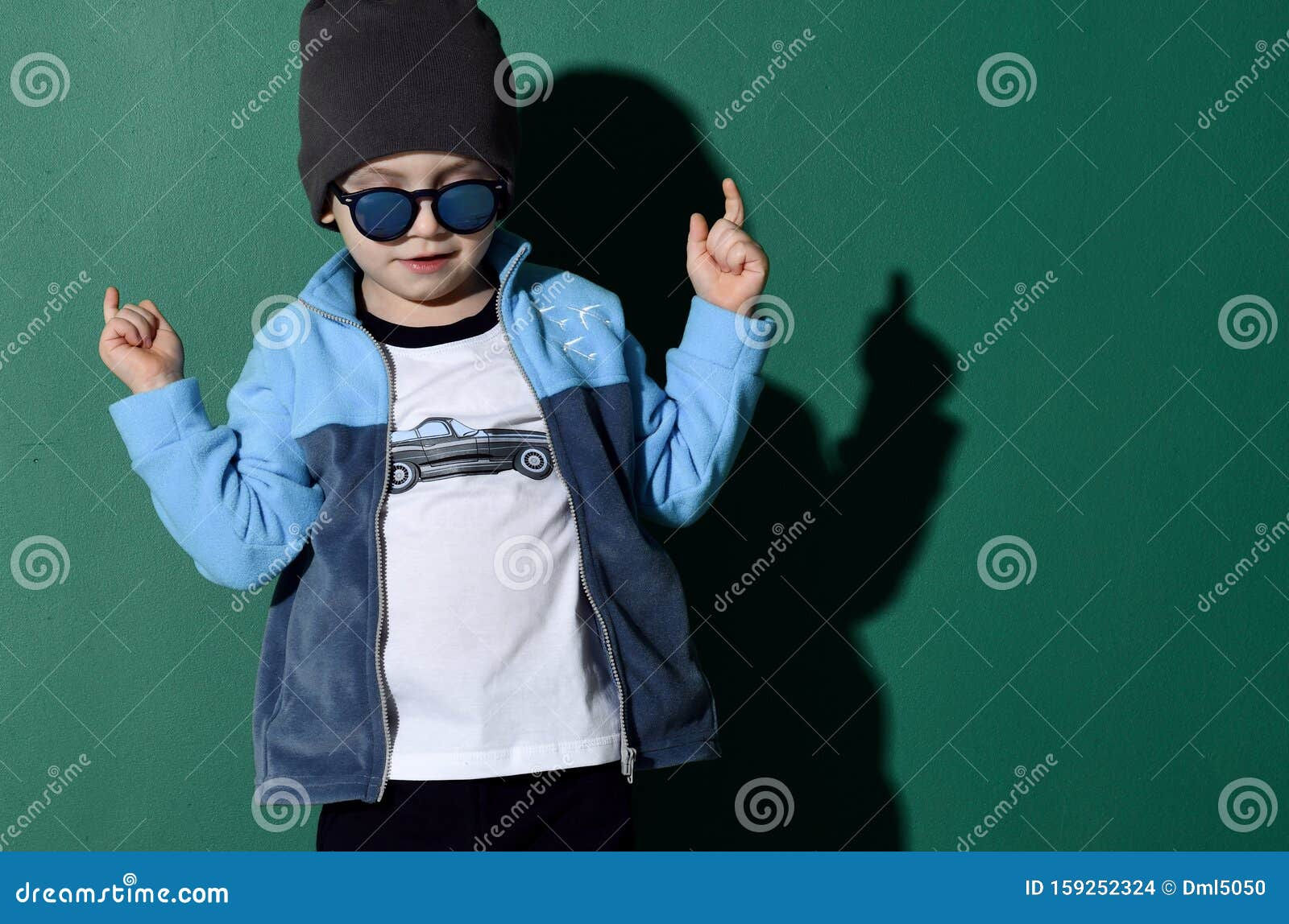 Wallpaper #oPRpOpMBKFX8bn3ru3gp41 Portrait of Cool Kid Boy in Blue Sunglasses Hat Fleece Jacket and
