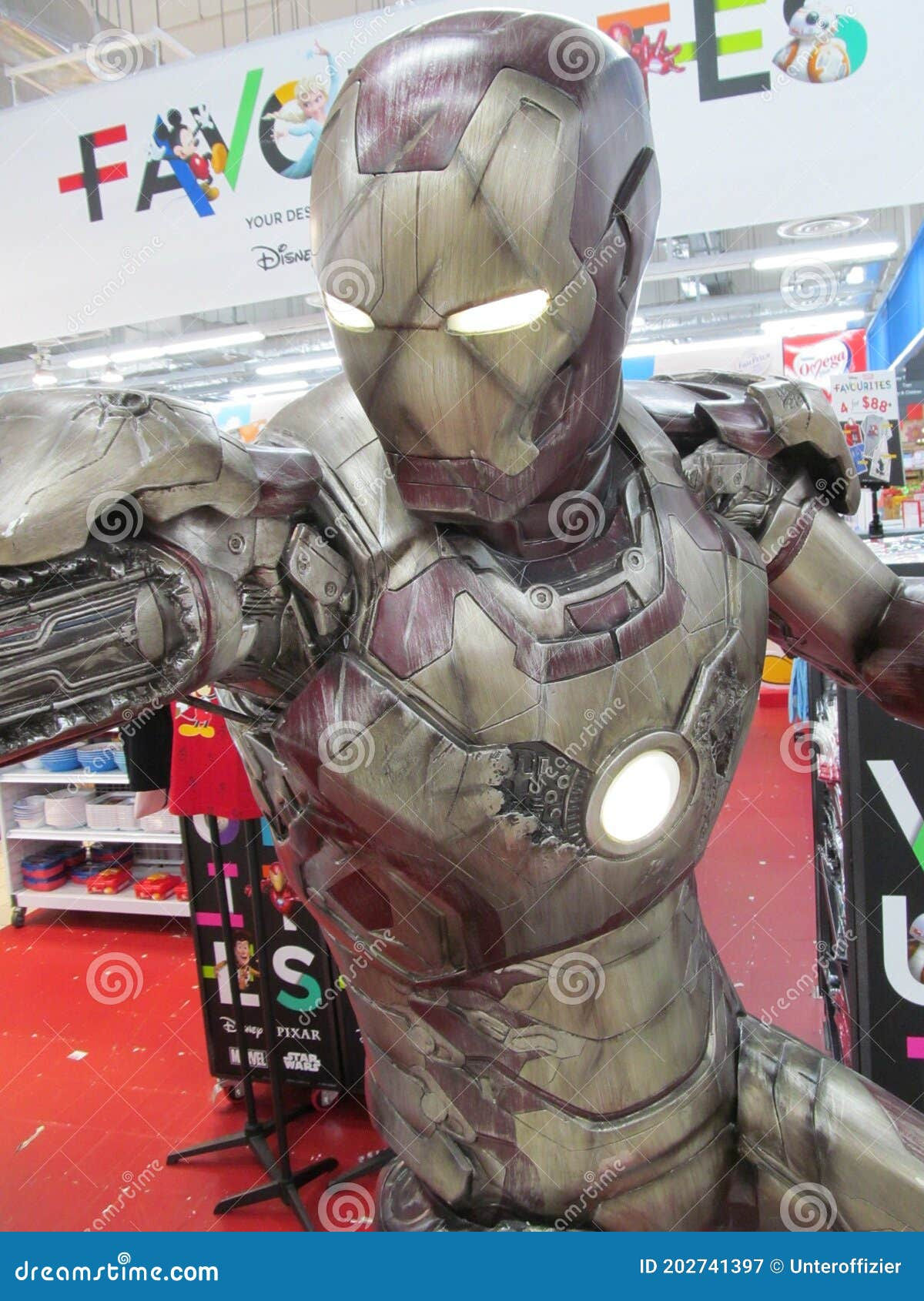 Wallpaper #YttdYpcBzF5tfotJZeX5129 A Life Size Marvel Hero Iron Man Figure at a Departmental Store