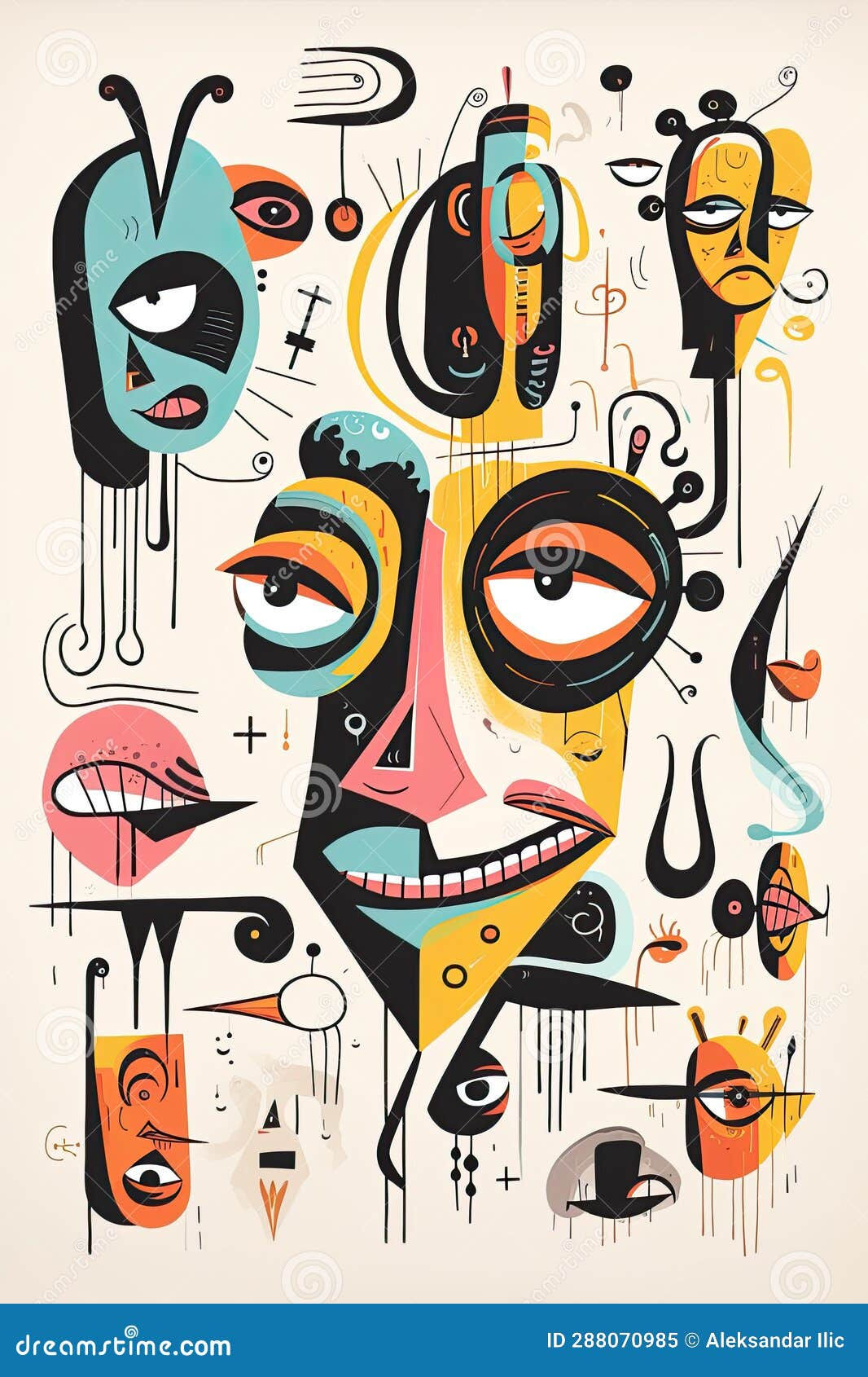 Wallpaper #aWdbBJMBSpphPi3--bfl122 Poster Design of a Face Abstract Sketch Drawing Doodle Design