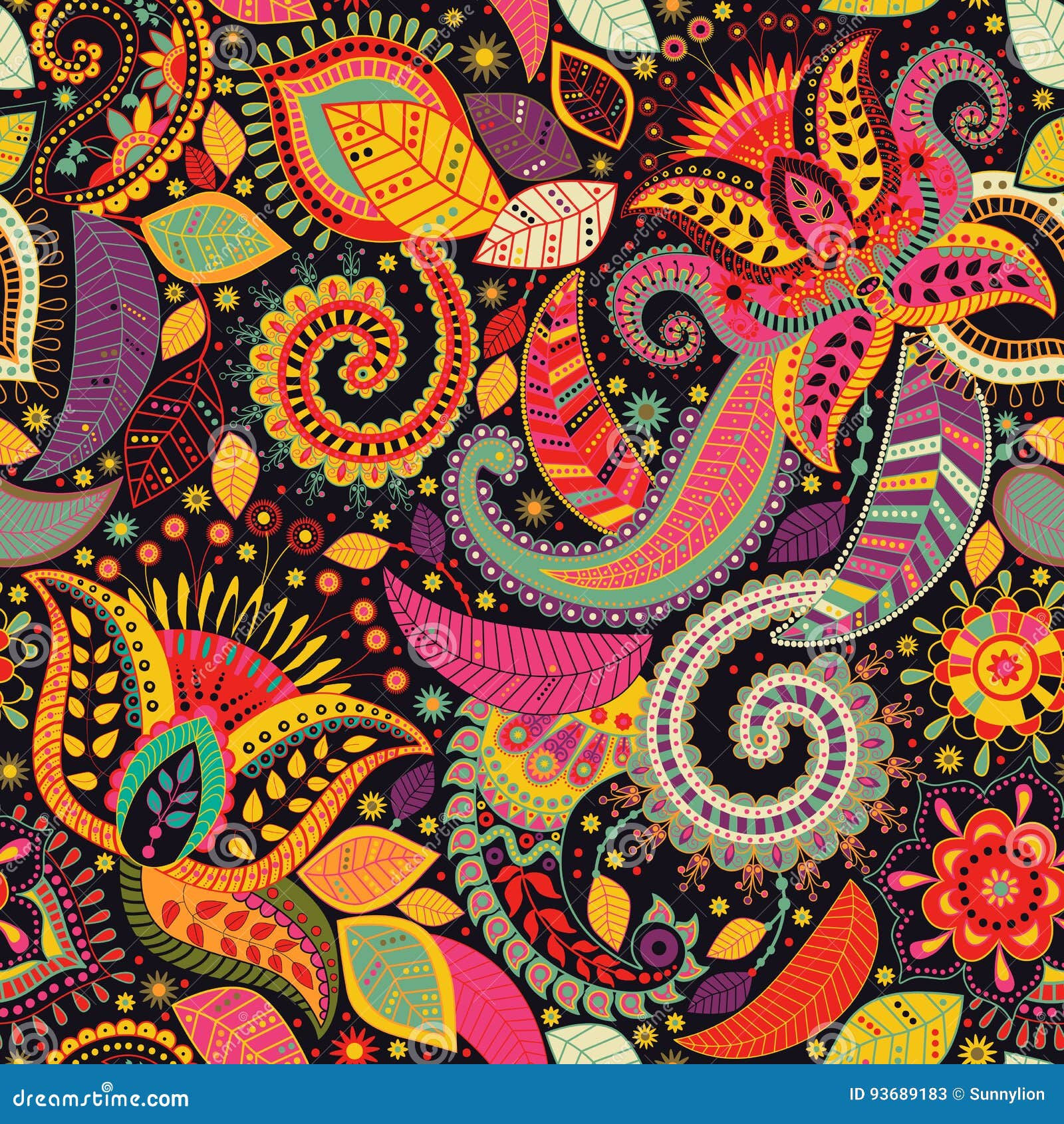 Wallpaper #WGe1CJMBSpphPi3-H8x8274 Paisley Floral Seamless Pattern Indian Ornament Vector Decorative