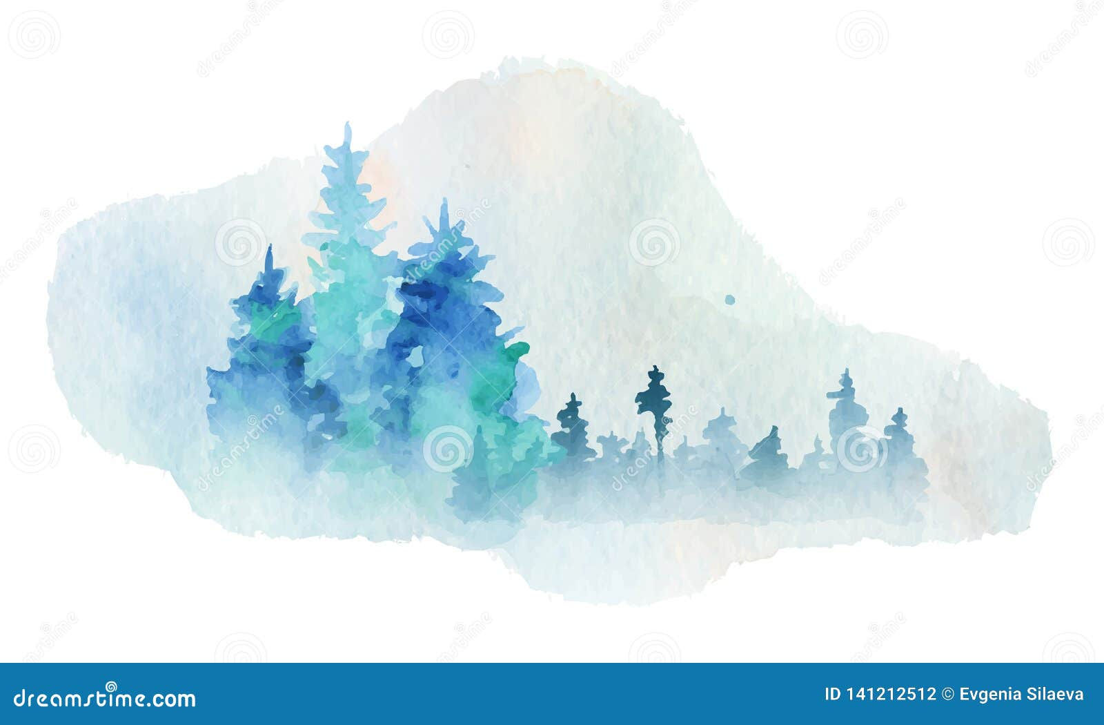 Wallpaper #BGdQC5MBSpphPi3-qtkV129 Watercolor Abstract Silhouette of a Forest with Pine Trees Stock Vector