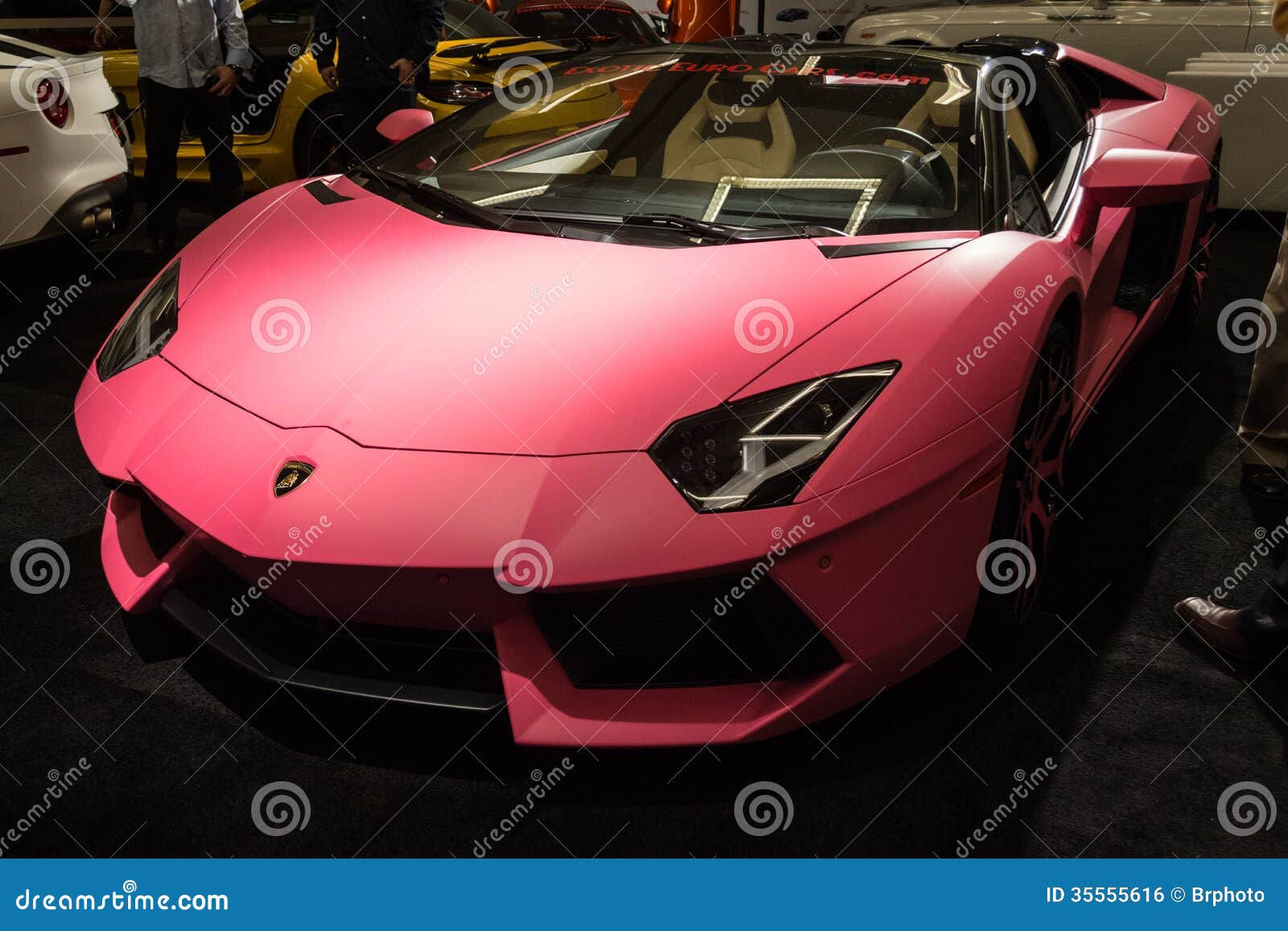 Wallpaper #OR1ZLZMBlOZrFDOkbtBa38 Pink Lamborghini Car on Display at the La Auto Show Editorial Photo