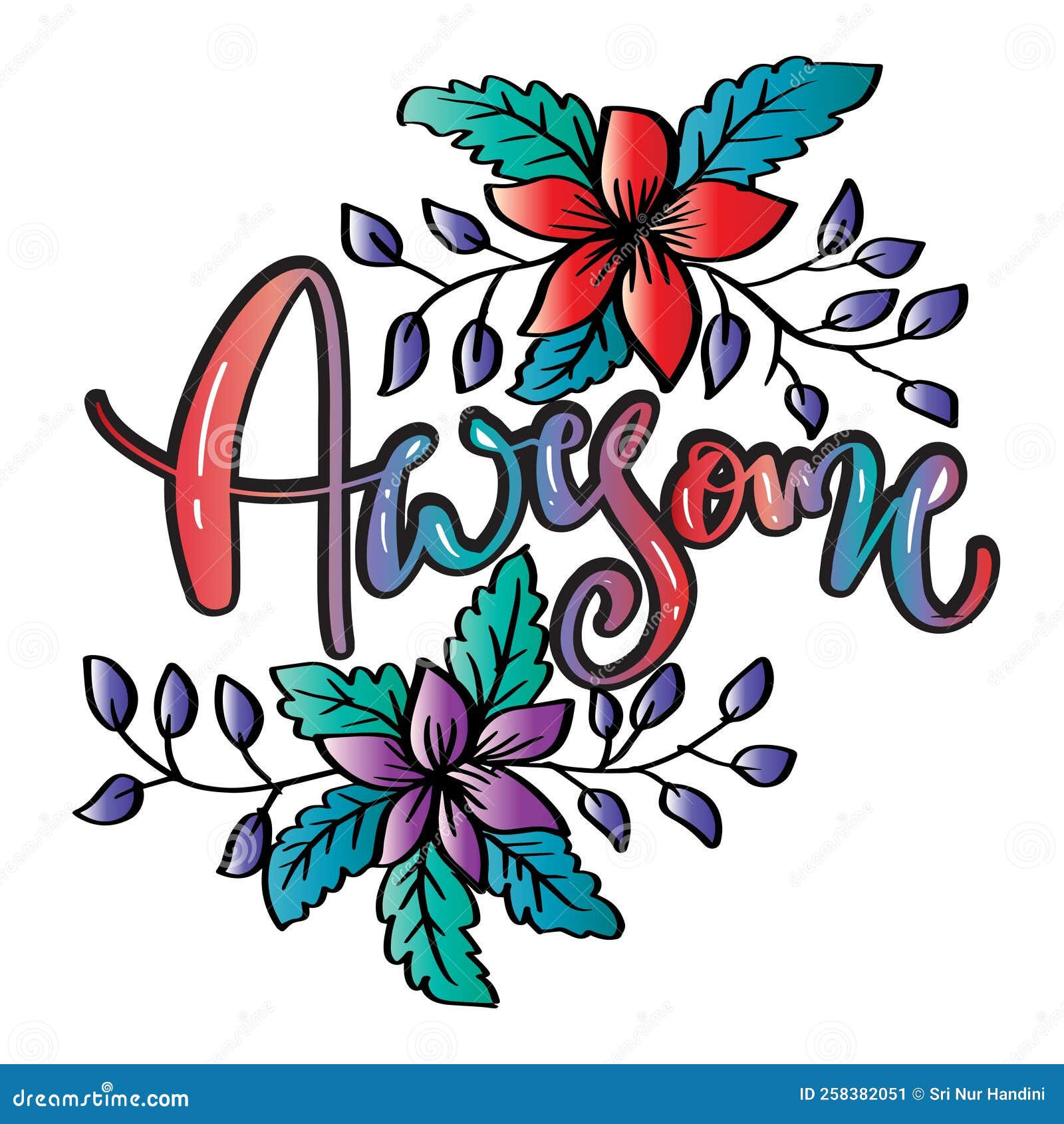 Wallpaper #nWdA85IBSpphPi3-JnTg147 Awesome Word Hand Lettering with Flower Stock Illustration
