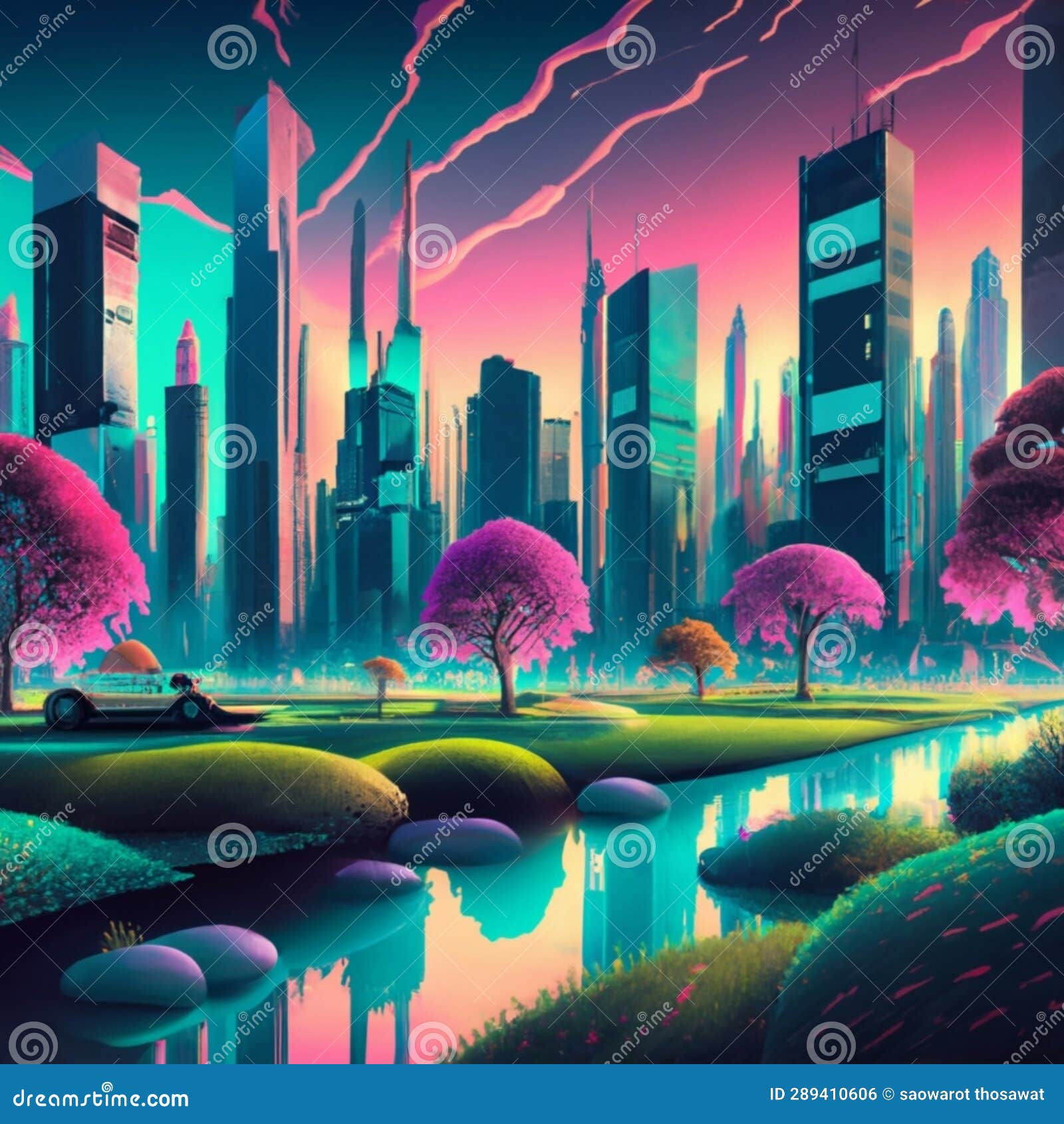 Wallpaper #rGf2-pIBSpphPi3-35I2299 Neon Dreams When Nature Meets Cyberpunk Stock Photo Image of Plants