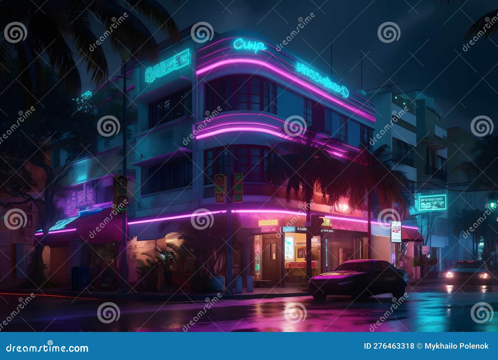 Wallpaper #_M7XJJMB71dOy6JZrhFu89 Neon City Synthwave Retrowave Style Neural Network AI Generated Stock