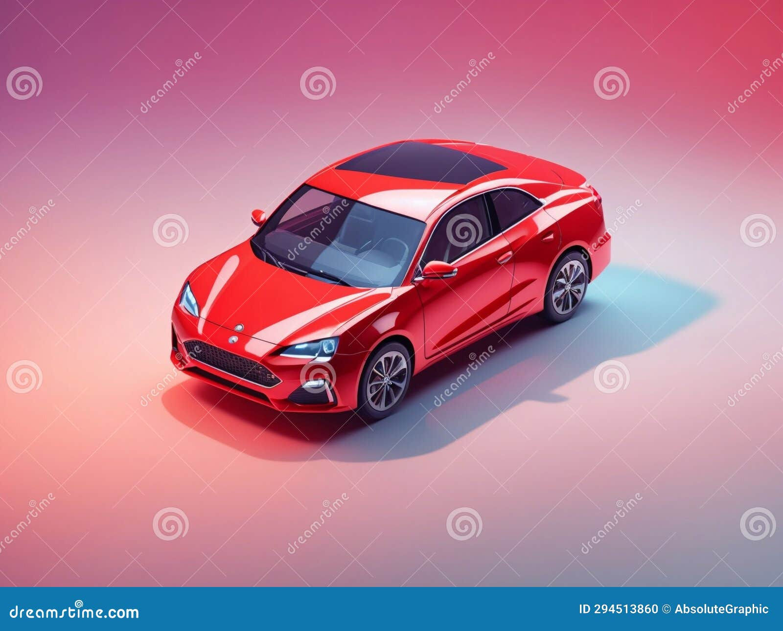 Wallpaper #oGiaF5MBSpphPi3-Og8g207 A Nice and Small Red Color Car Isolated on Gradient Background