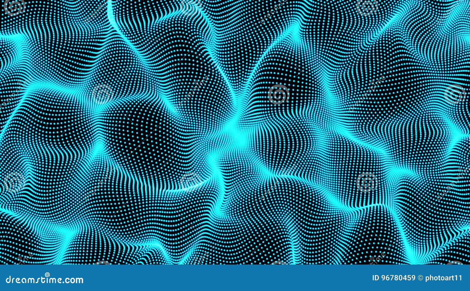 Wallpaper #OWisGZMBSpphPi3-0Bjv244 Neon Abstract Waves on Black Background Shape Made of Dots Stock