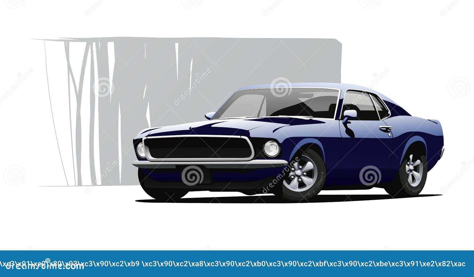 Wallpaper #x6eqMpMBlSzal8H1Cduk141 Blue Muscle Car Vector Illustration Stock Vector Illustration of