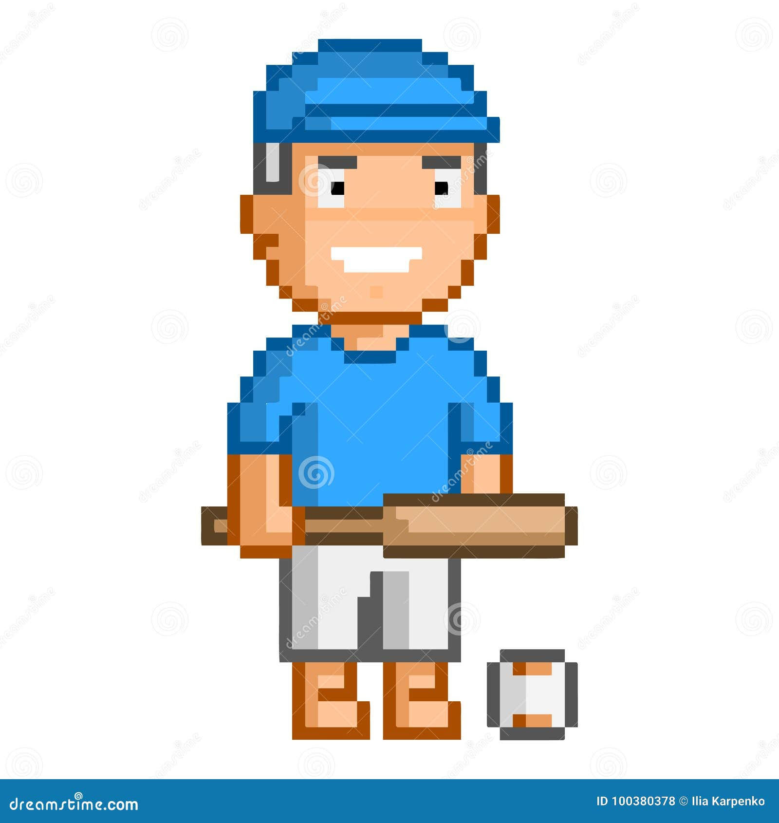 Wallpaper #txdfPpMBPLD5_VEN0t9L33 Vector 8 Bit Pixel Art Baseball Player Stock Illustration