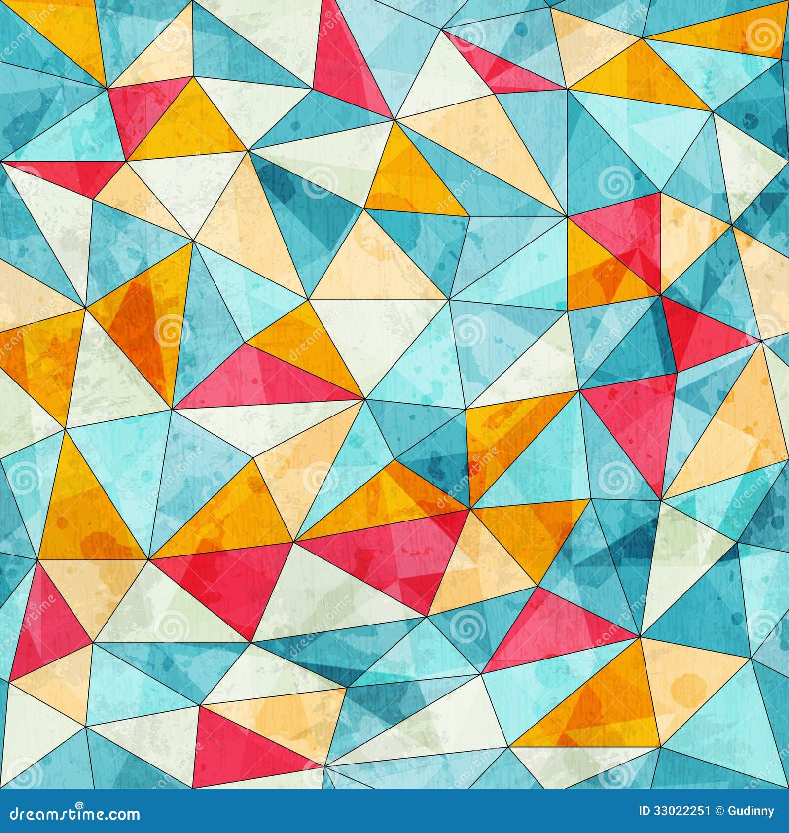 Wallpaper #W2ex7ZIBSpphPi3-OlmC6 Vintage Colored Triangles Seamless Pattern with Grunge Effect Stock