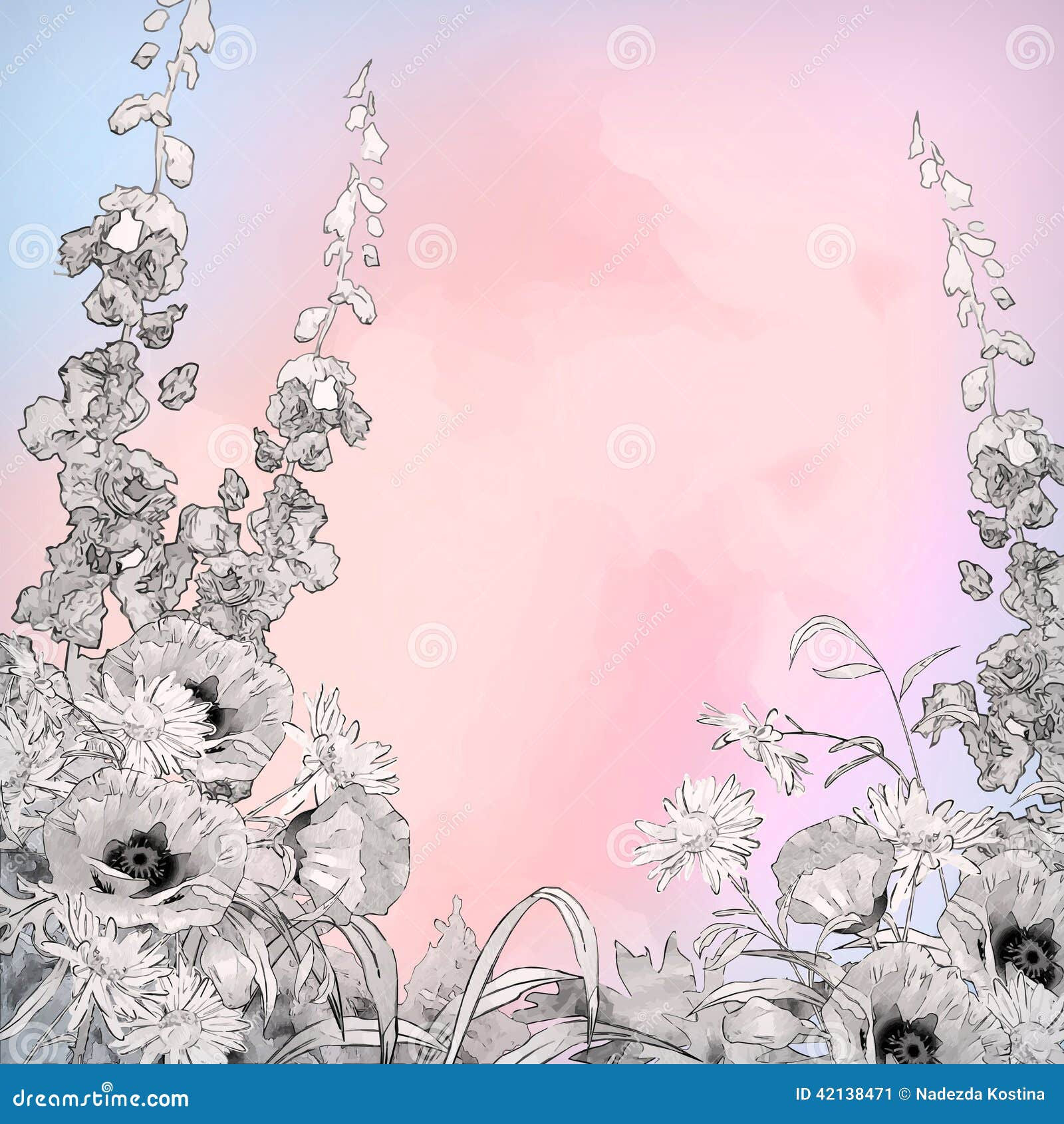 Wallpaper #9R0YLZMBlOZrFDOkn87x213 Vector Watercolor Pencil Ink Sketch Flowers Stock Vector Image 42138471