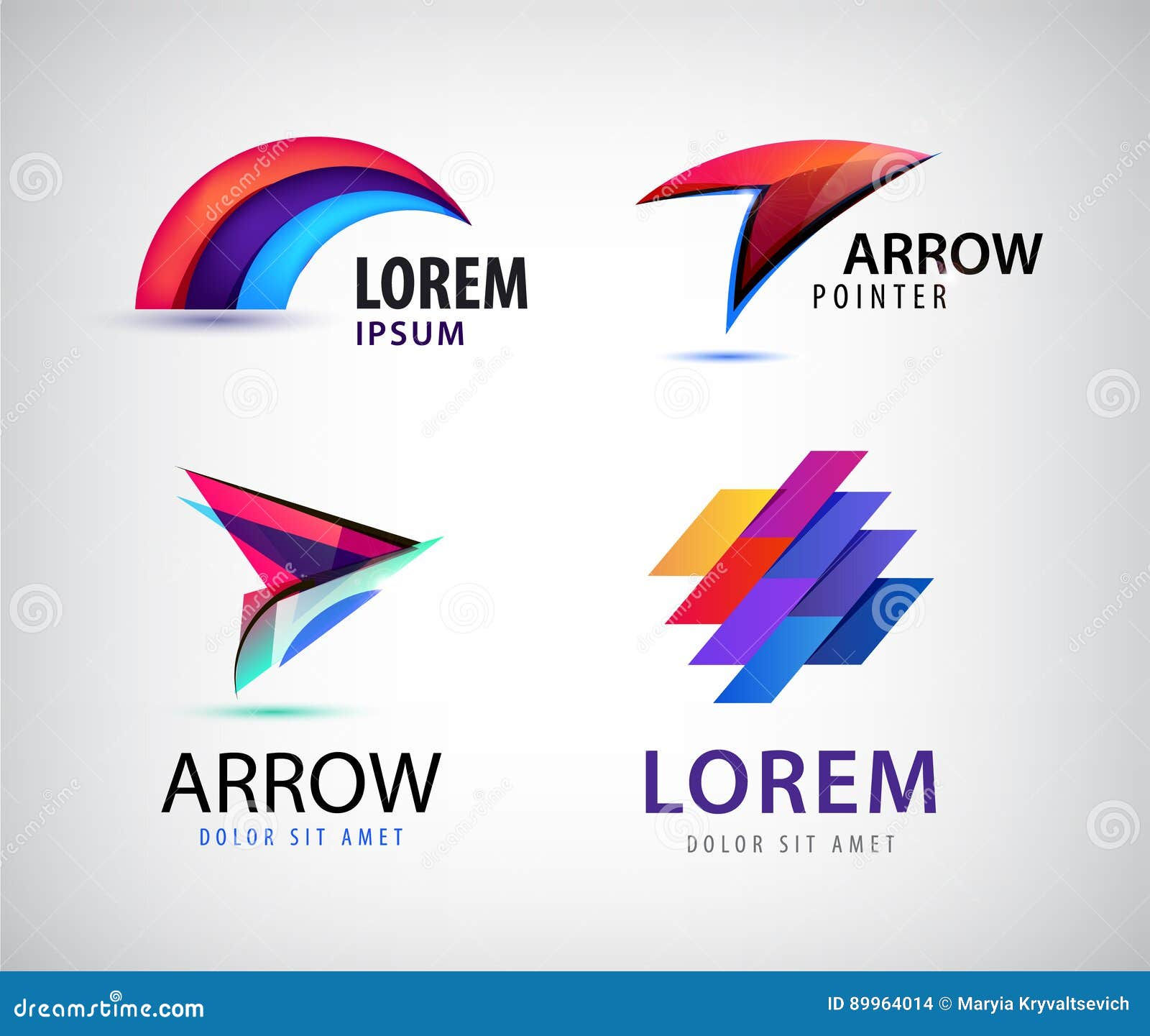 Wallpaper #qx07LZMBlOZrFDOk4M_h53 Vector Set of Abstract 3D Colorful Logos Stock Vector Illustration