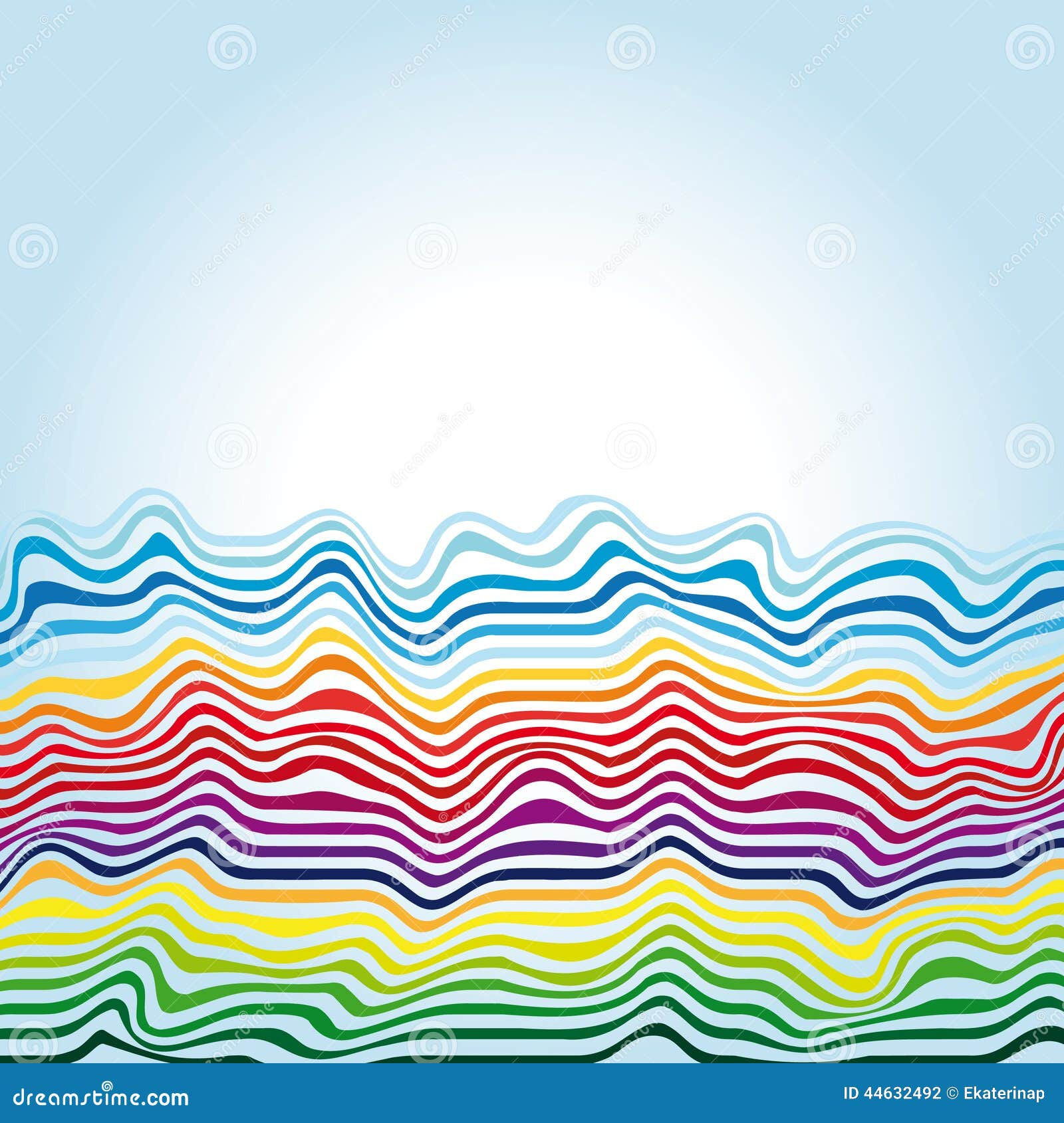Wallpaper #A23NaZcBycdYOYFT2nGj104 Vector Abstract Rainbow Waves on a Blue Background Stock Vector