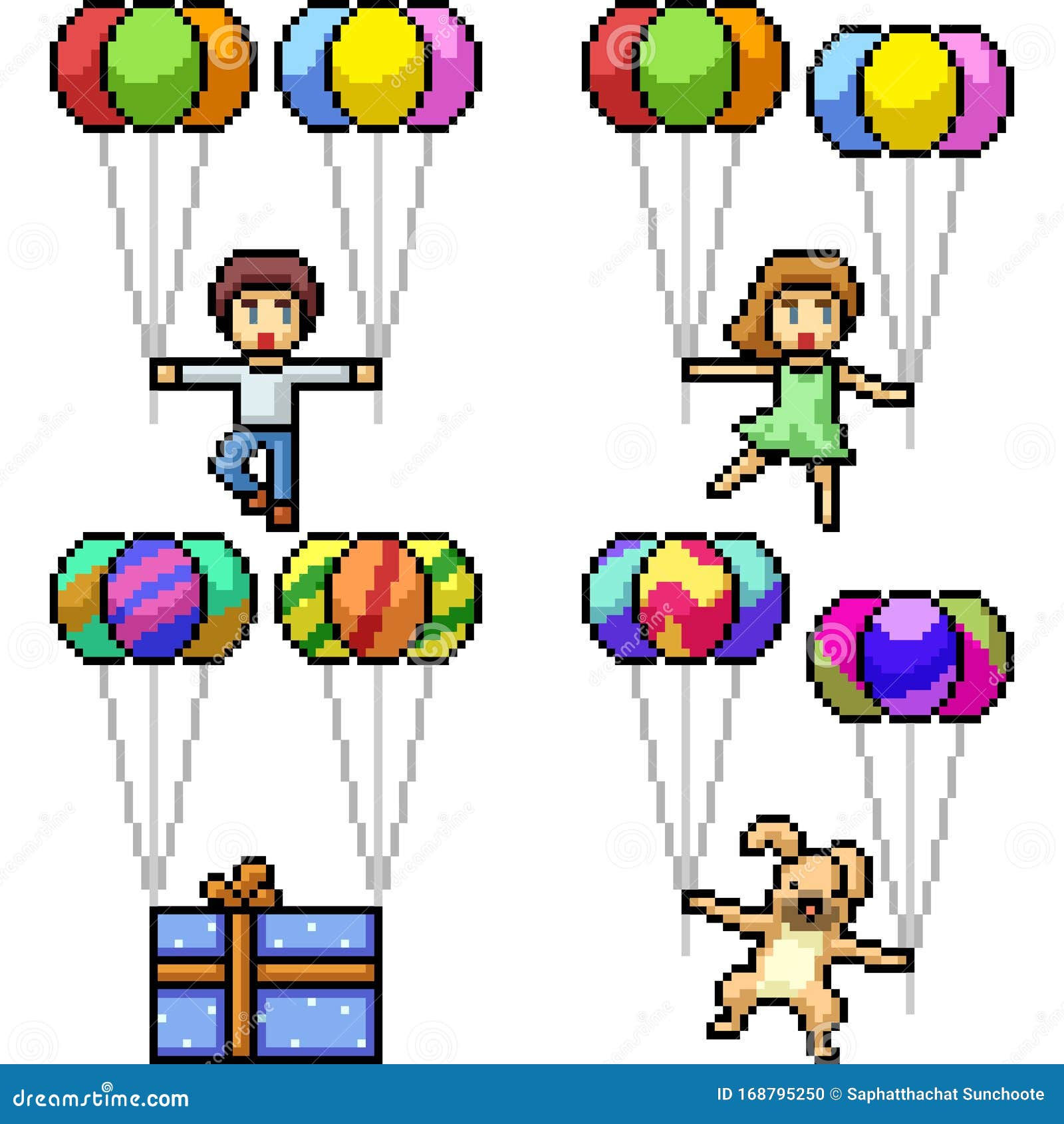 Wallpaper #a0D6MJMBJhL2WPbaiMSr121 Vector Pixel Art Character Balloon Stock Vector Illustration of Cute