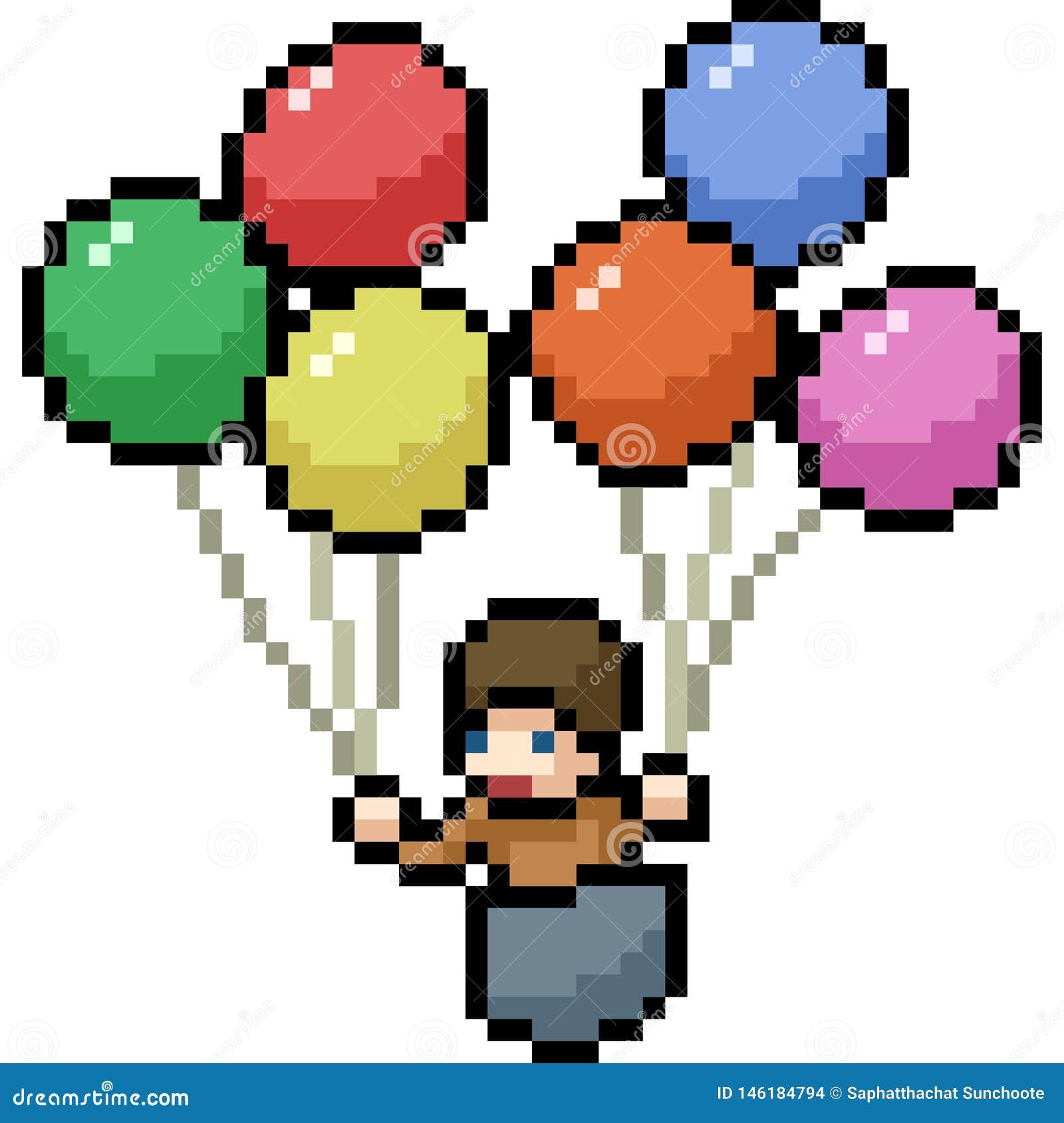 Wallpaper #a0D6MJMBJhL2WPbaiMSr30 Vector Pixel Art Balloon Kid Cartoondealercom 146184794