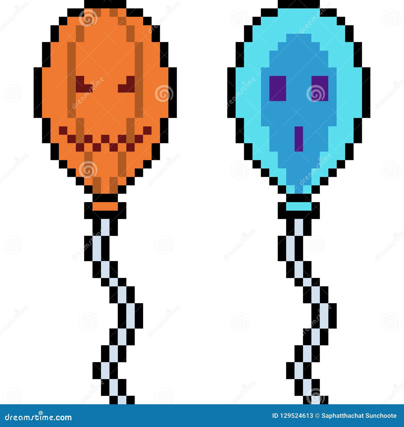 Wallpaper #a0D6MJMBJhL2WPbaiMSr165 Vector Pixel Art Halloween Balloon Stock Vector Illustration of Front