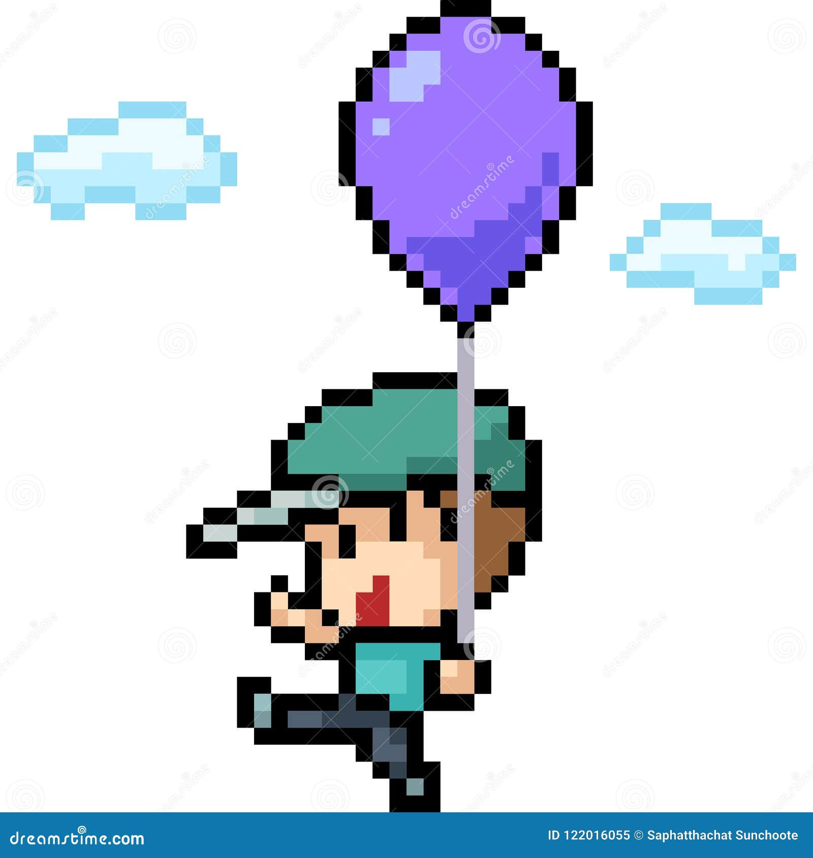 Wallpaper #a0D6MJMBJhL2WPbaiMSr192 Vector Pixel Art Boy Hold Balloon Stock Vector Illustration of Icon