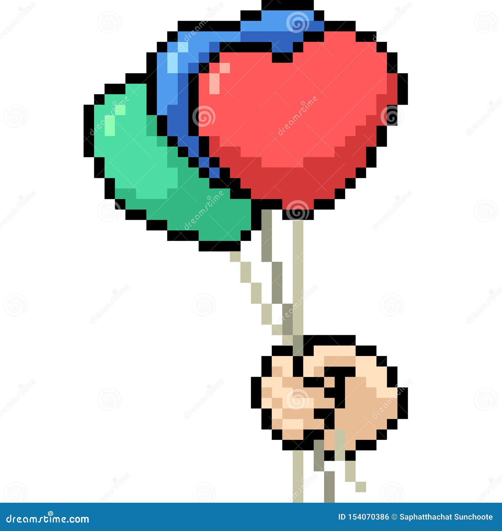 Wallpaper #a0D6MJMBJhL2WPbaiMSr35 Vector Pixel Art Heart Balloon Cartoondealercom 154070386