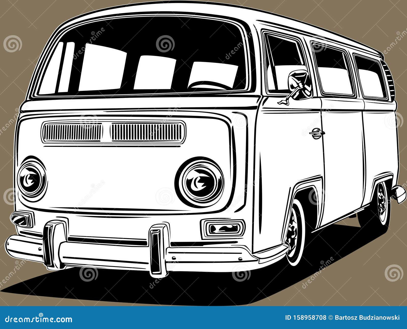 Wallpaper #GGfAC5MBSpphPi3-iNun56 Classic Vintage Retro Car Image Vw T2 Stock Vector Illustration of