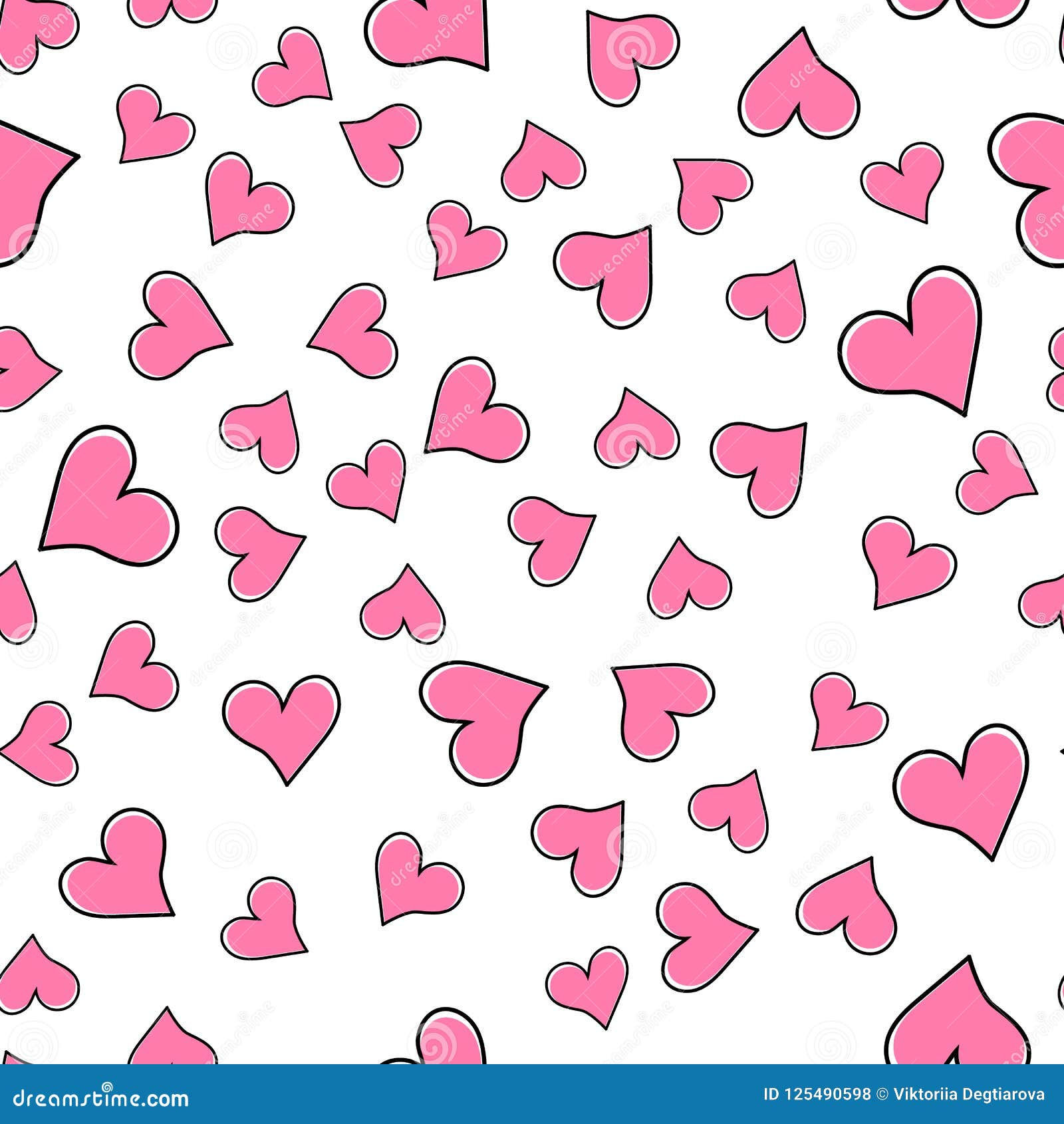 Wallpaper #tGeU55IBSpphPi3-kjik80 Seamless Pattern Pink Hearts on White Background Stock Vector