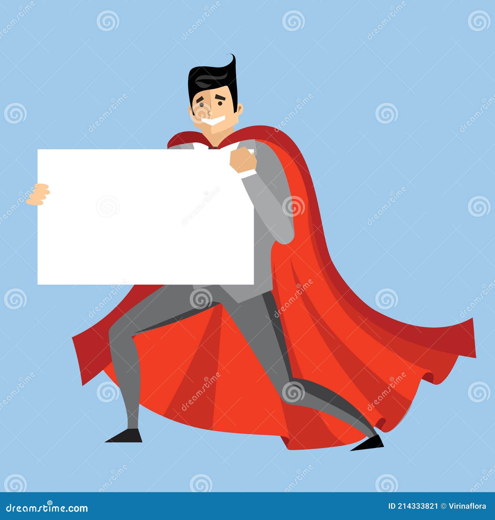 Wallpaper #EjHONZMB5zzyi_yYEVil247 Vector Illustration of Superhero with White Banner Stock Vector