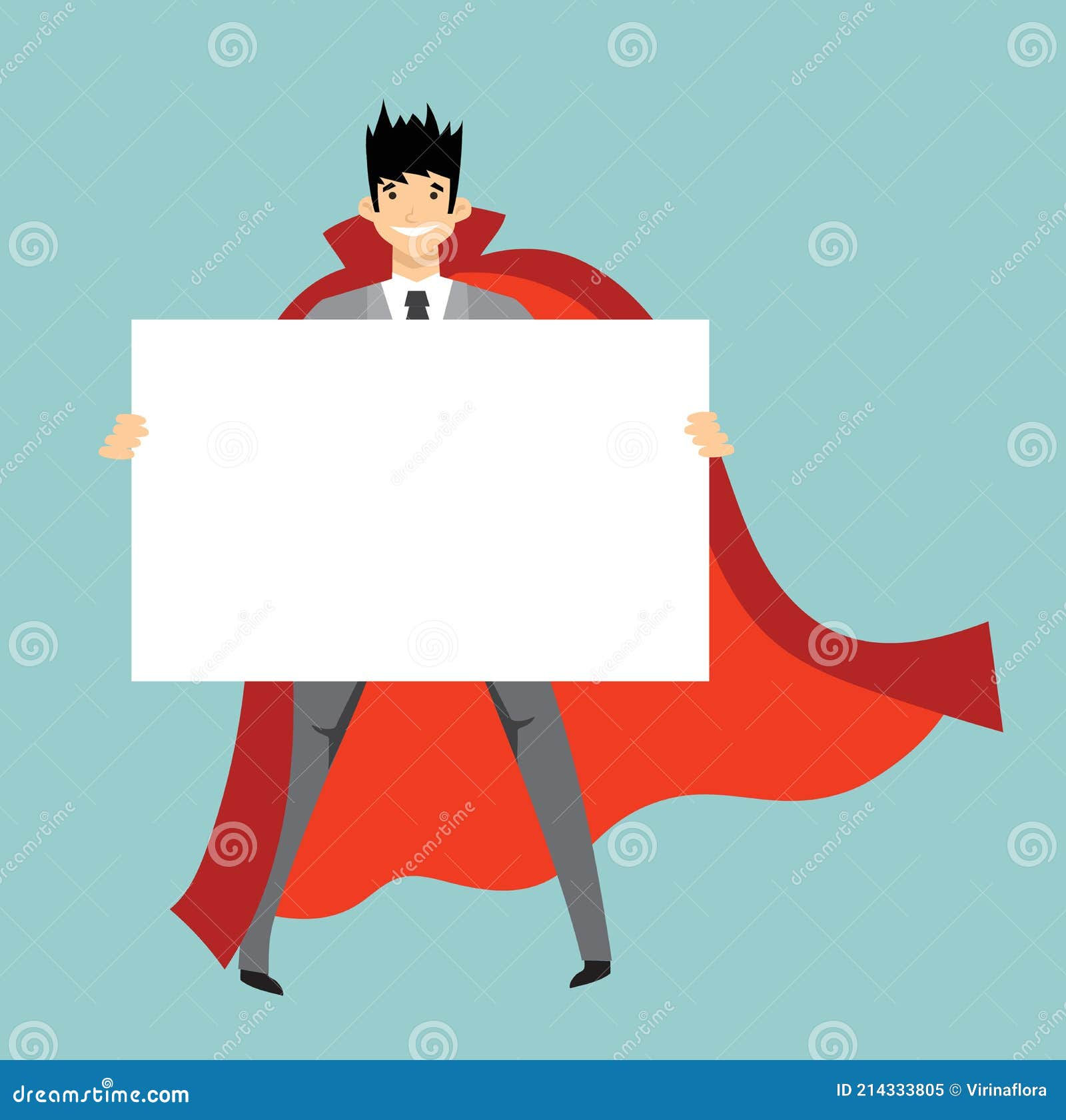 Wallpaper #EjHONZMB5zzyi_yYEVil294 Vector Illustration of Superhero with White Banner Stock Vector